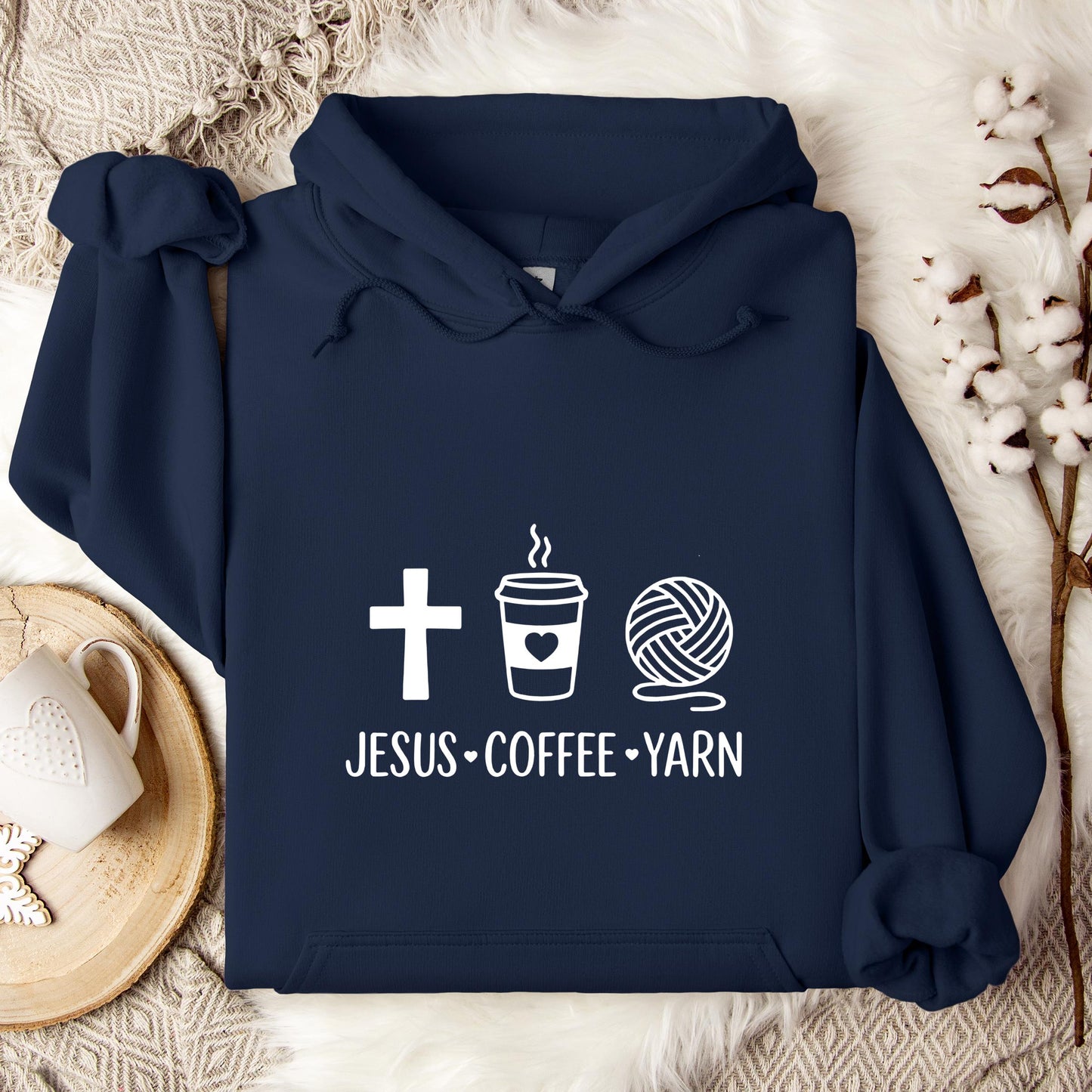 Jesus Coffee Yarn Hoodie