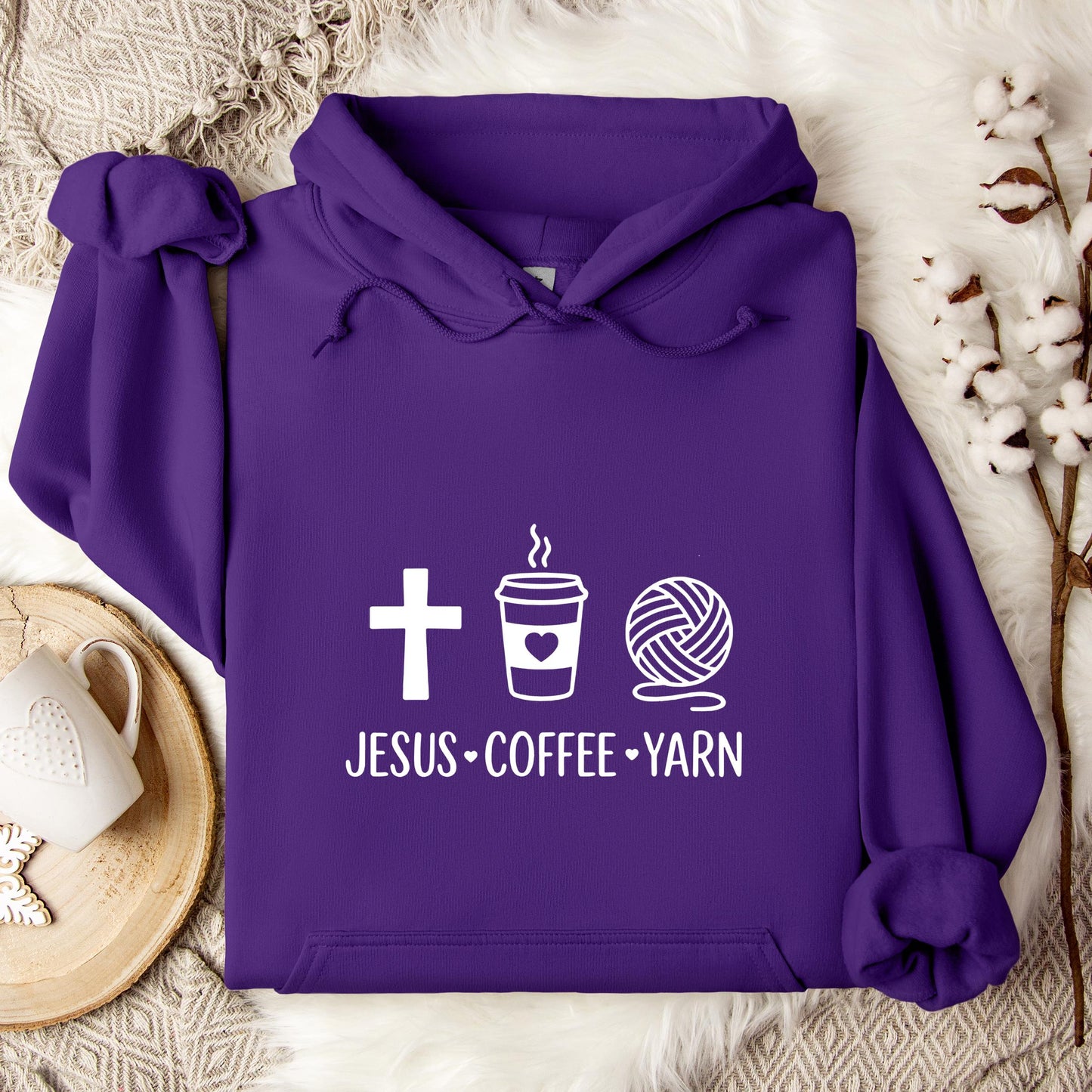 Jesus Coffee Yarn Hoodie