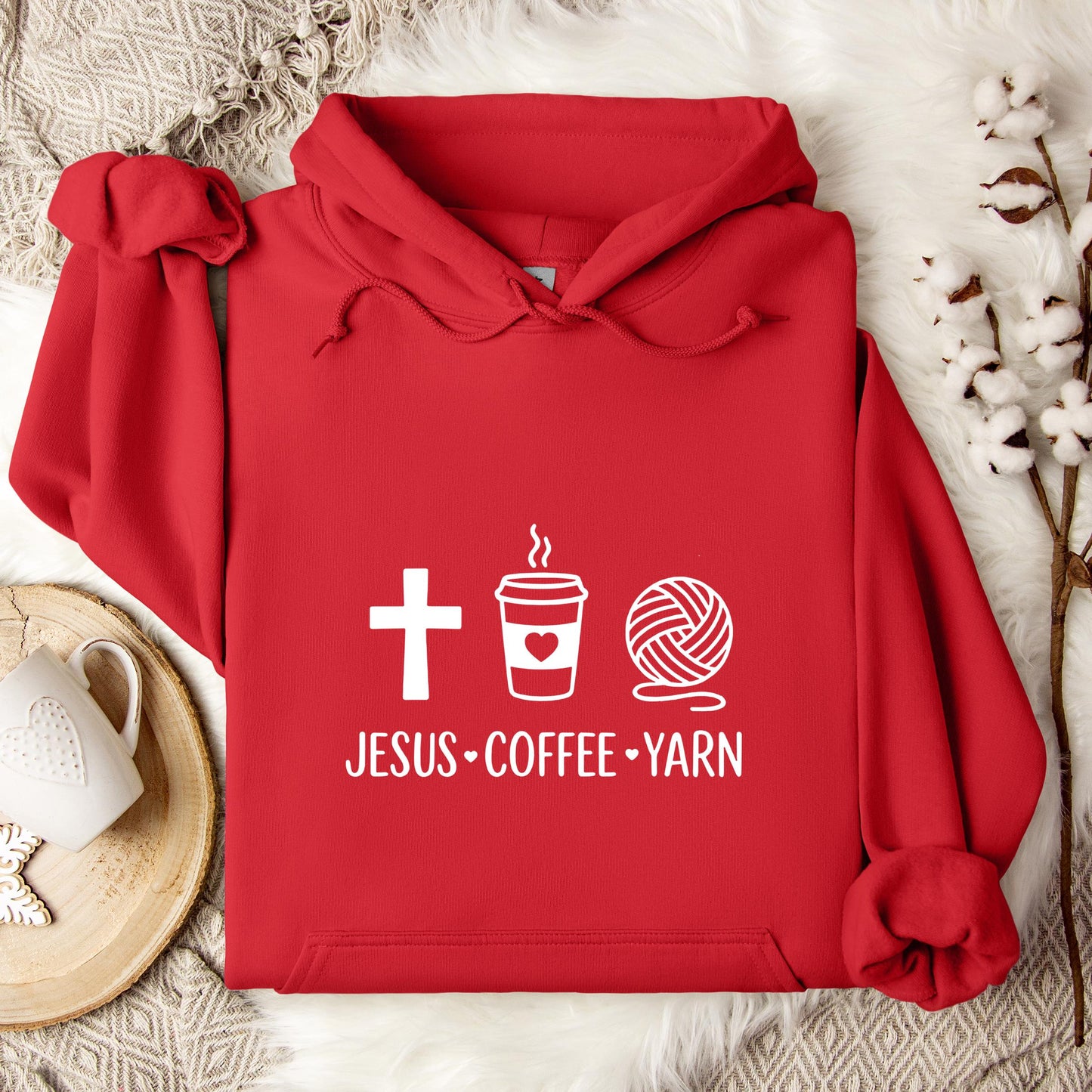 Jesus Coffee Yarn Hoodie