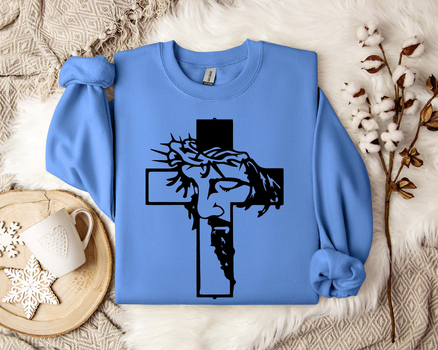 Jesus Cross Crown Of Thorns Sweatshirt