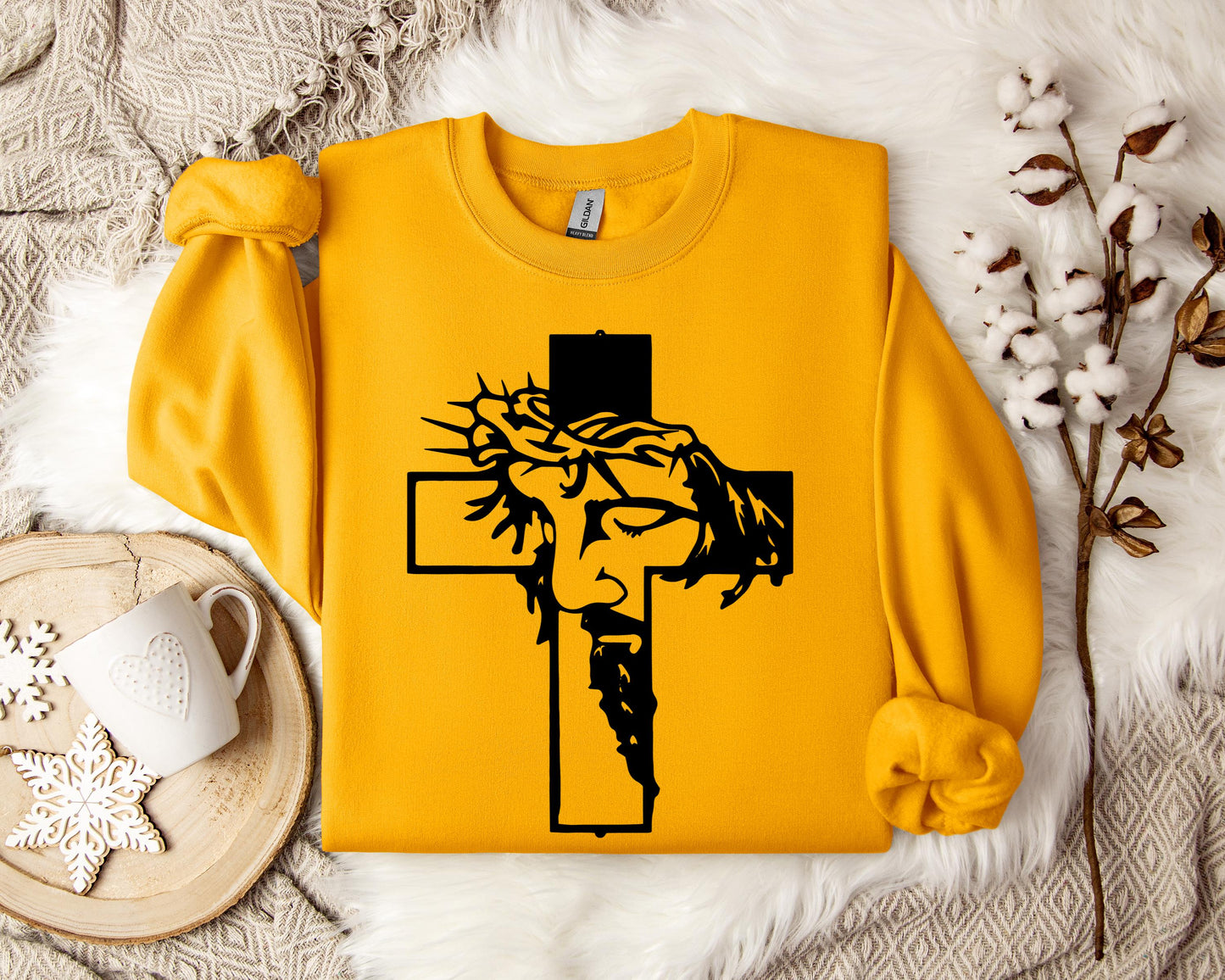 Jesus Cross Crown Of Thorns Sweatshirt