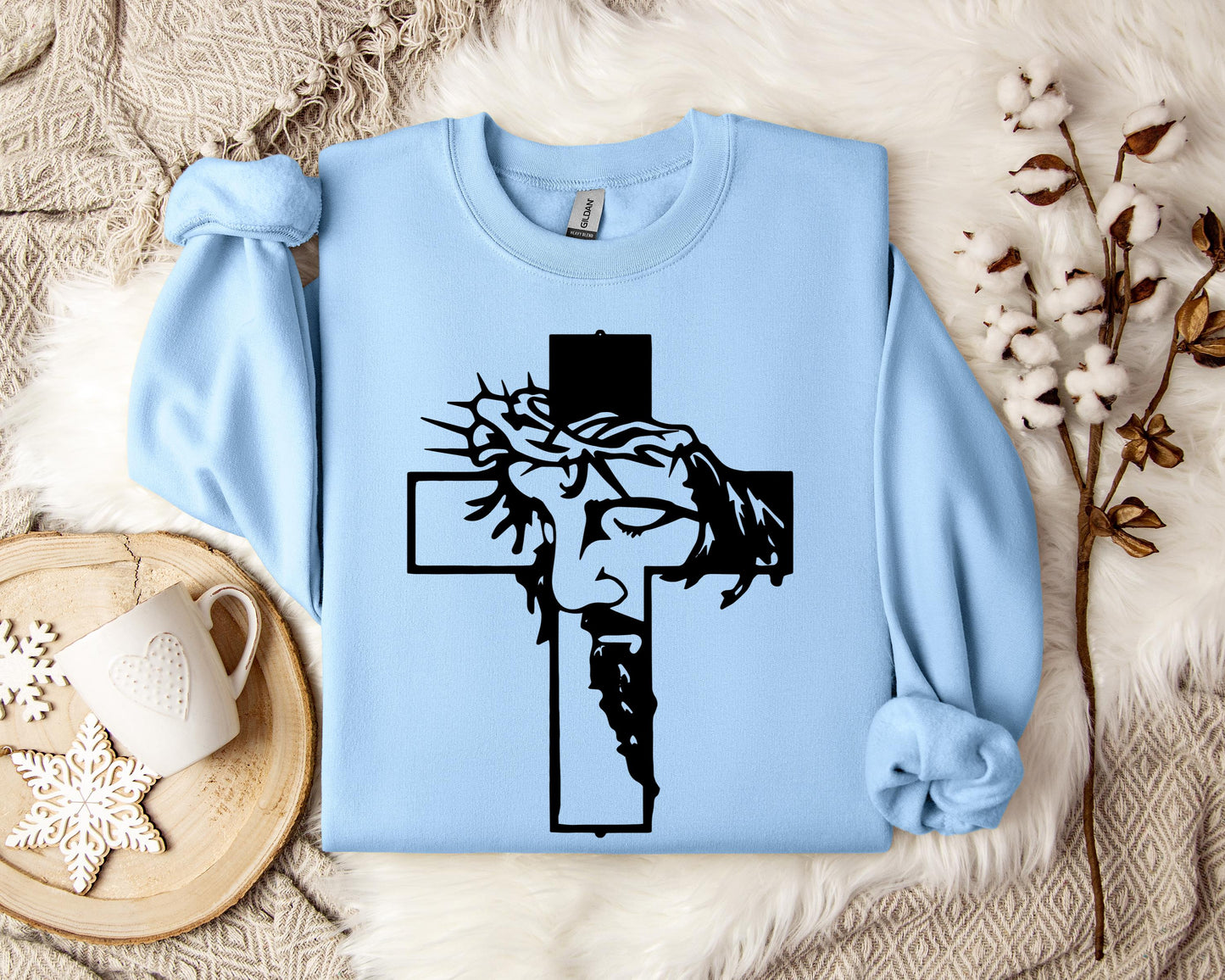 Jesus Cross Crown Of Thorns Sweatshirt