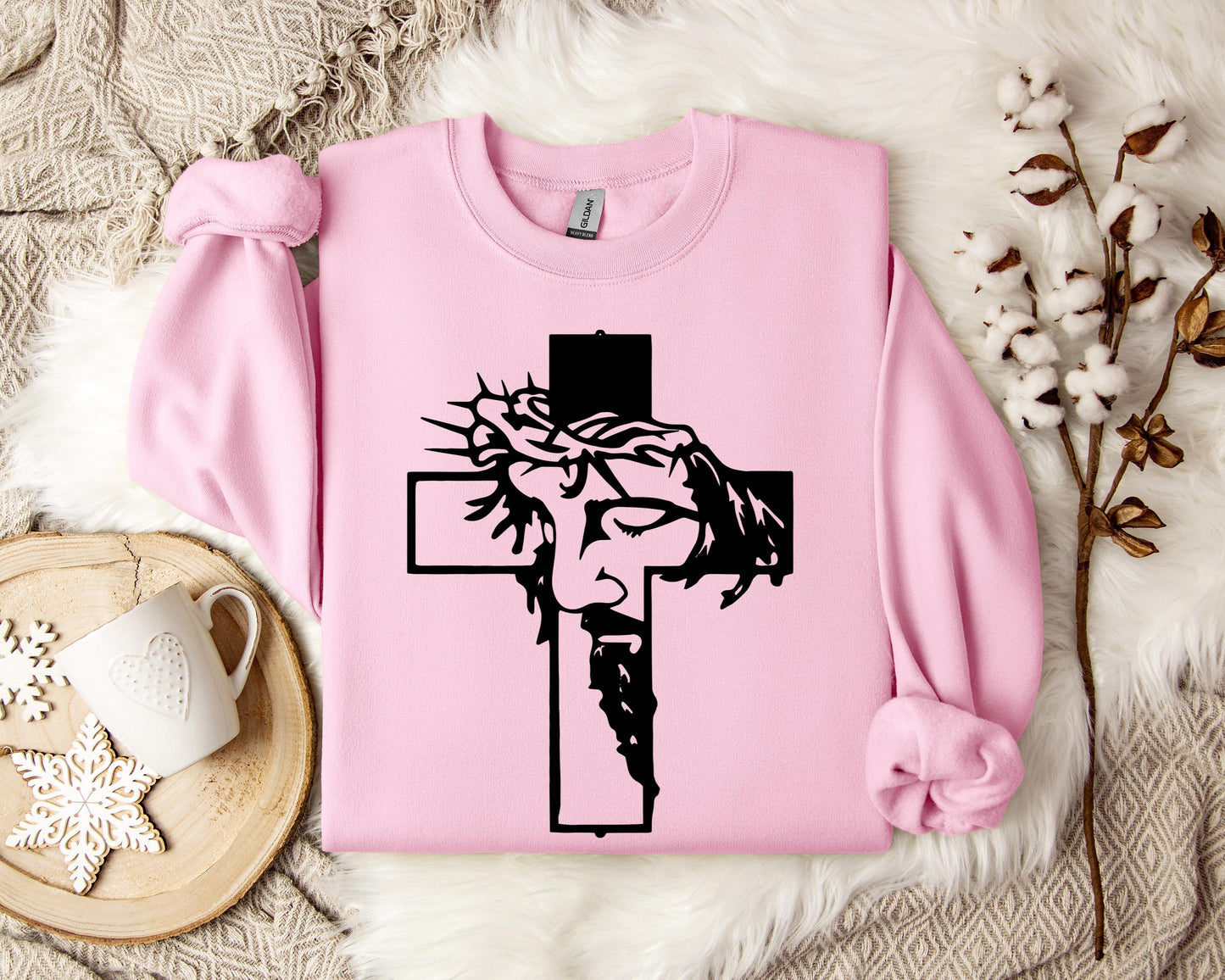 Jesus Cross Crown Of Thorns Sweatshirt