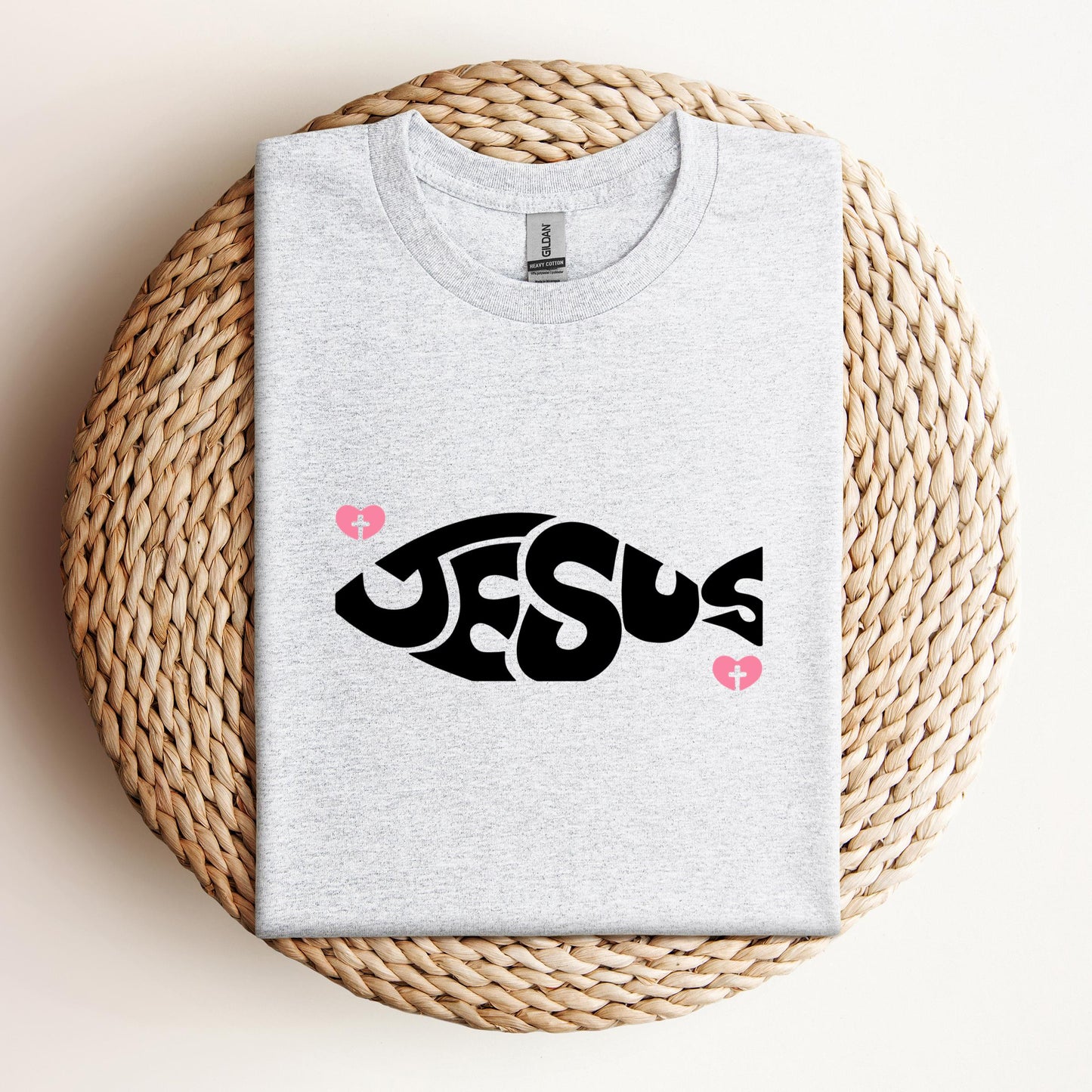 Jesus Fish Cross In Heart