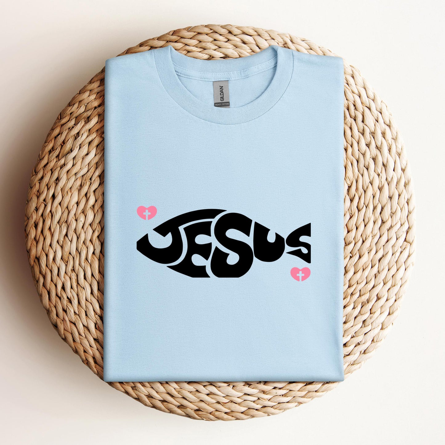 Jesus Fish Cross In Heart