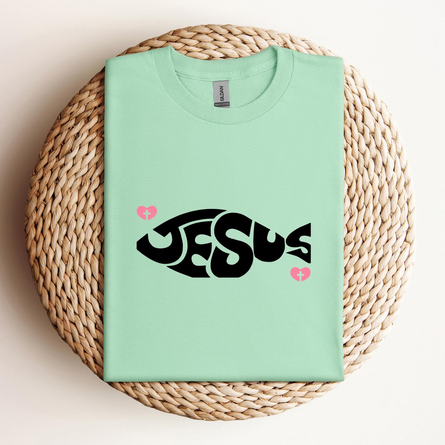 Jesus Fish Cross In Heart