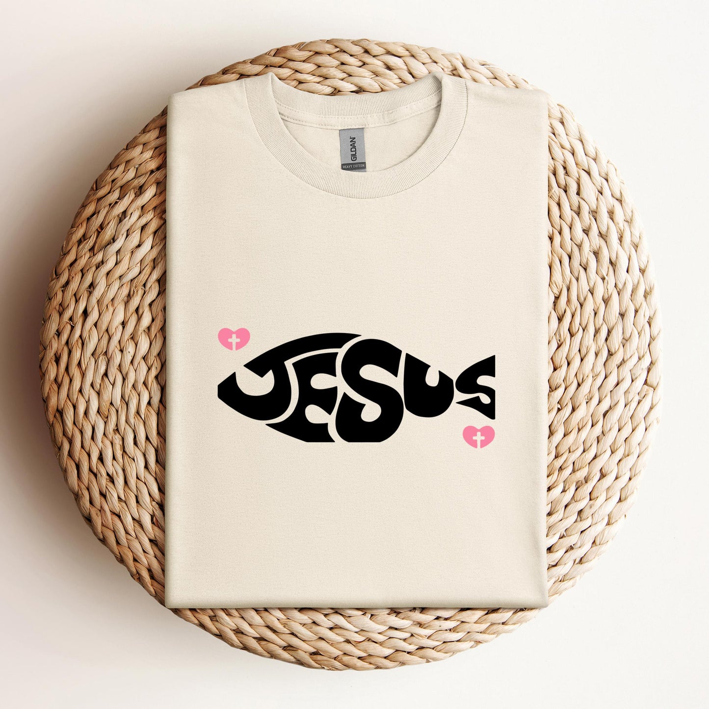 Jesus Fish Cross In Heart