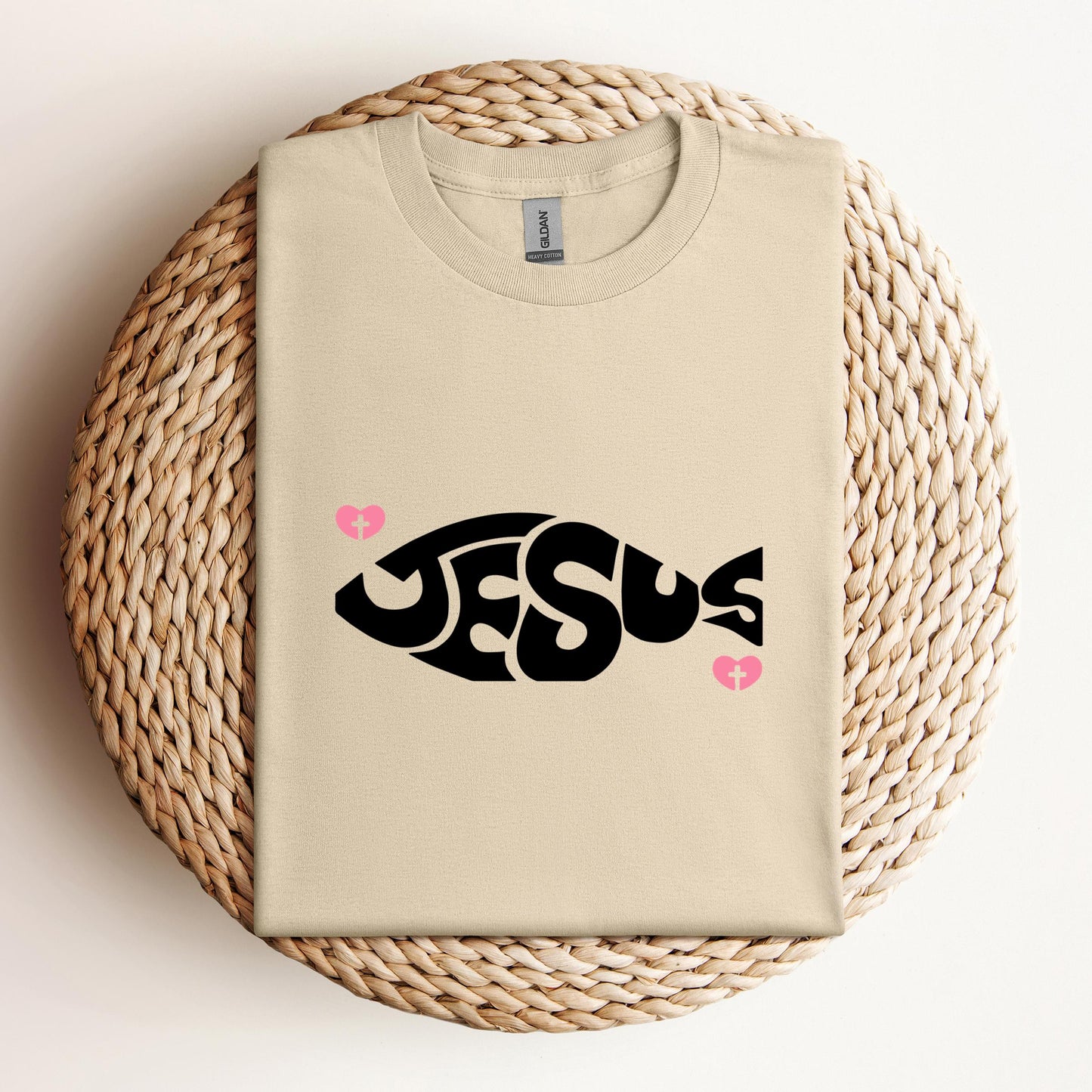 Jesus Fish Cross In Heart