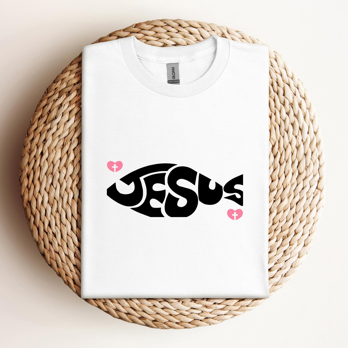Jesus Fish Cross In Heart