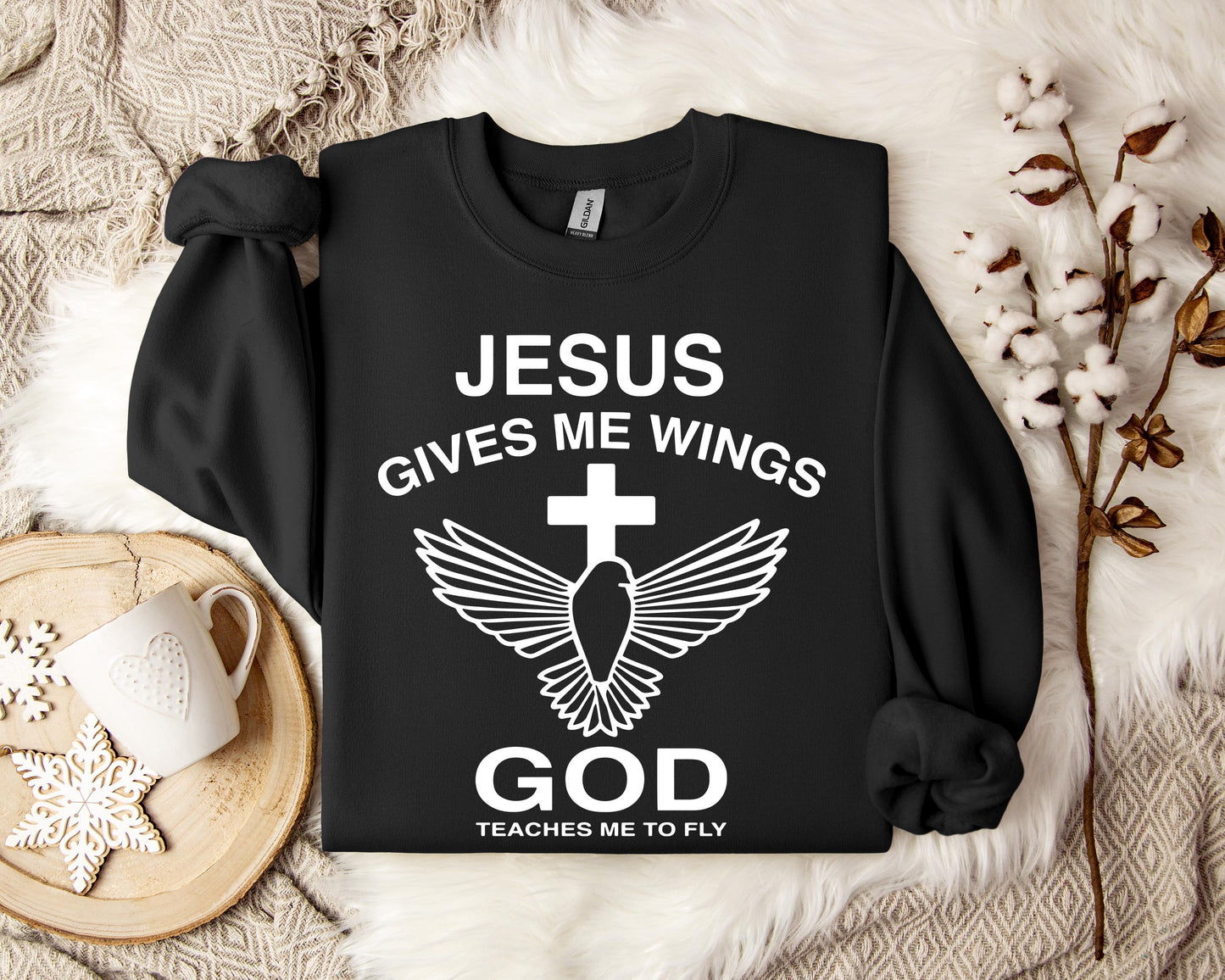 Jesus Gives Me Wings God Teaches Me To Fly Sweatshirt