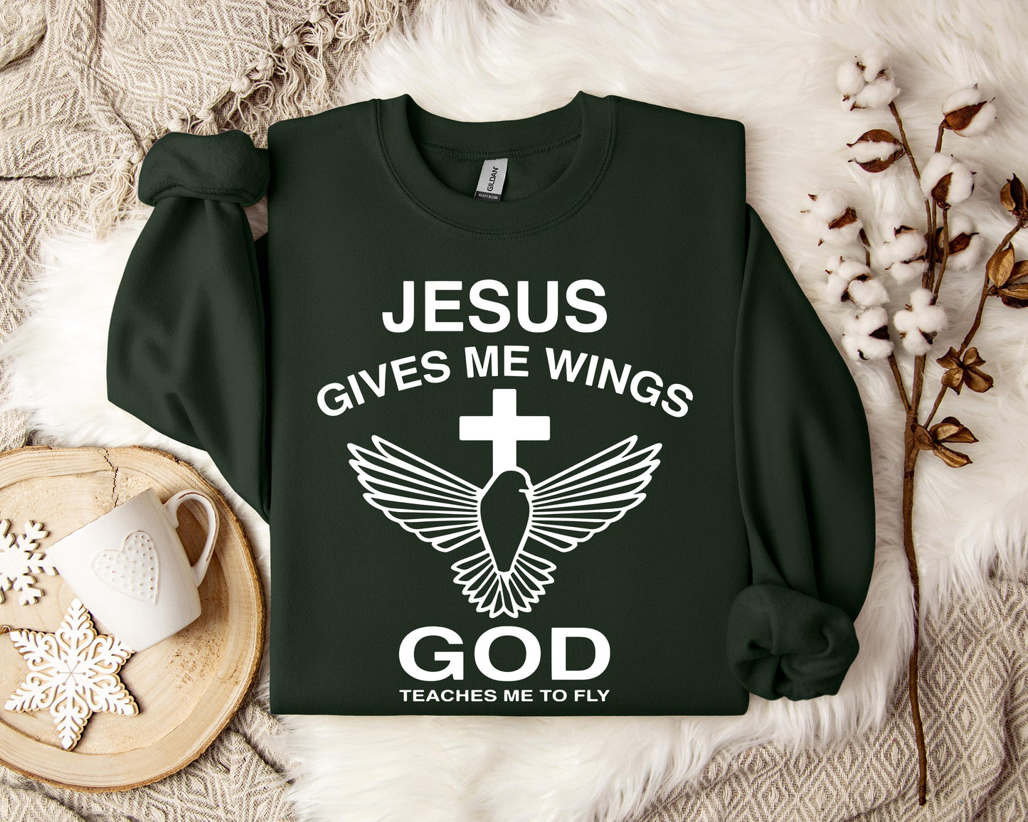Jesus Gives Me Wings God Teaches Me To Fly Sweatshirt