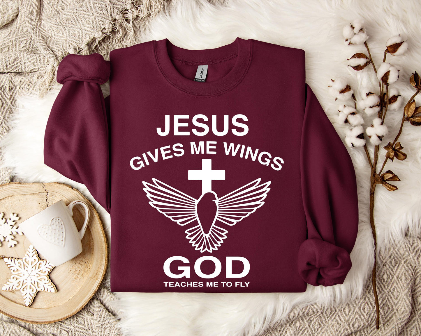 Jesus Gives Me Wings God Teaches Me To Fly Sweatshirt