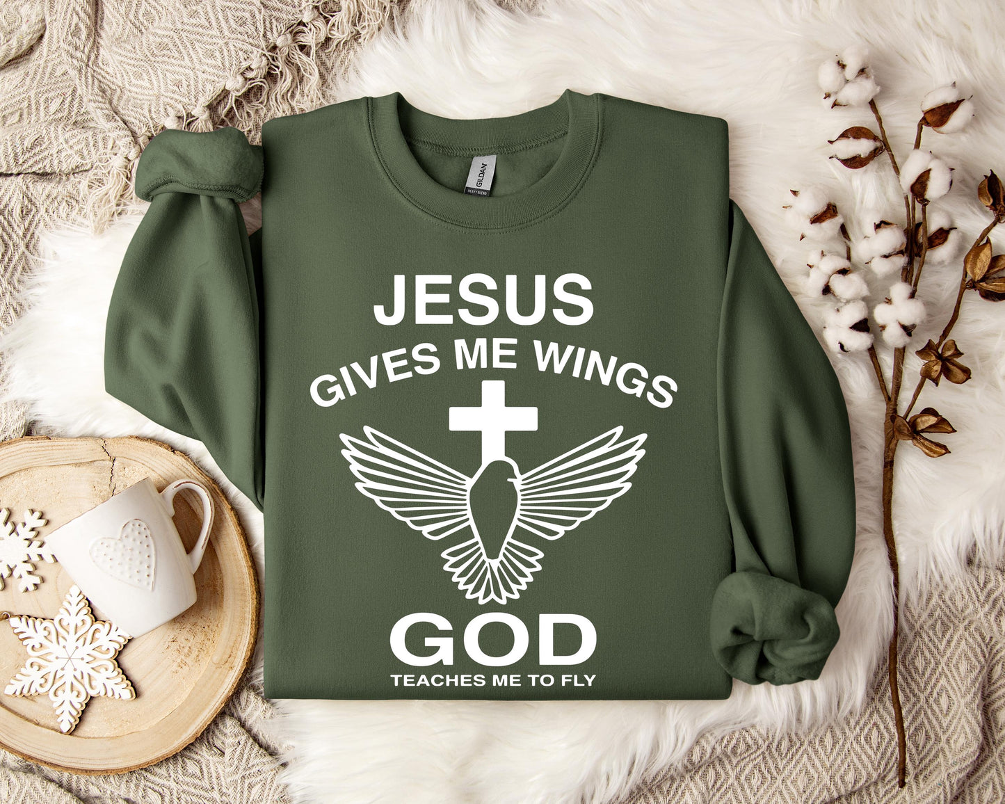 Jesus Gives Me Wings God Teaches Me To Fly Sweatshirt