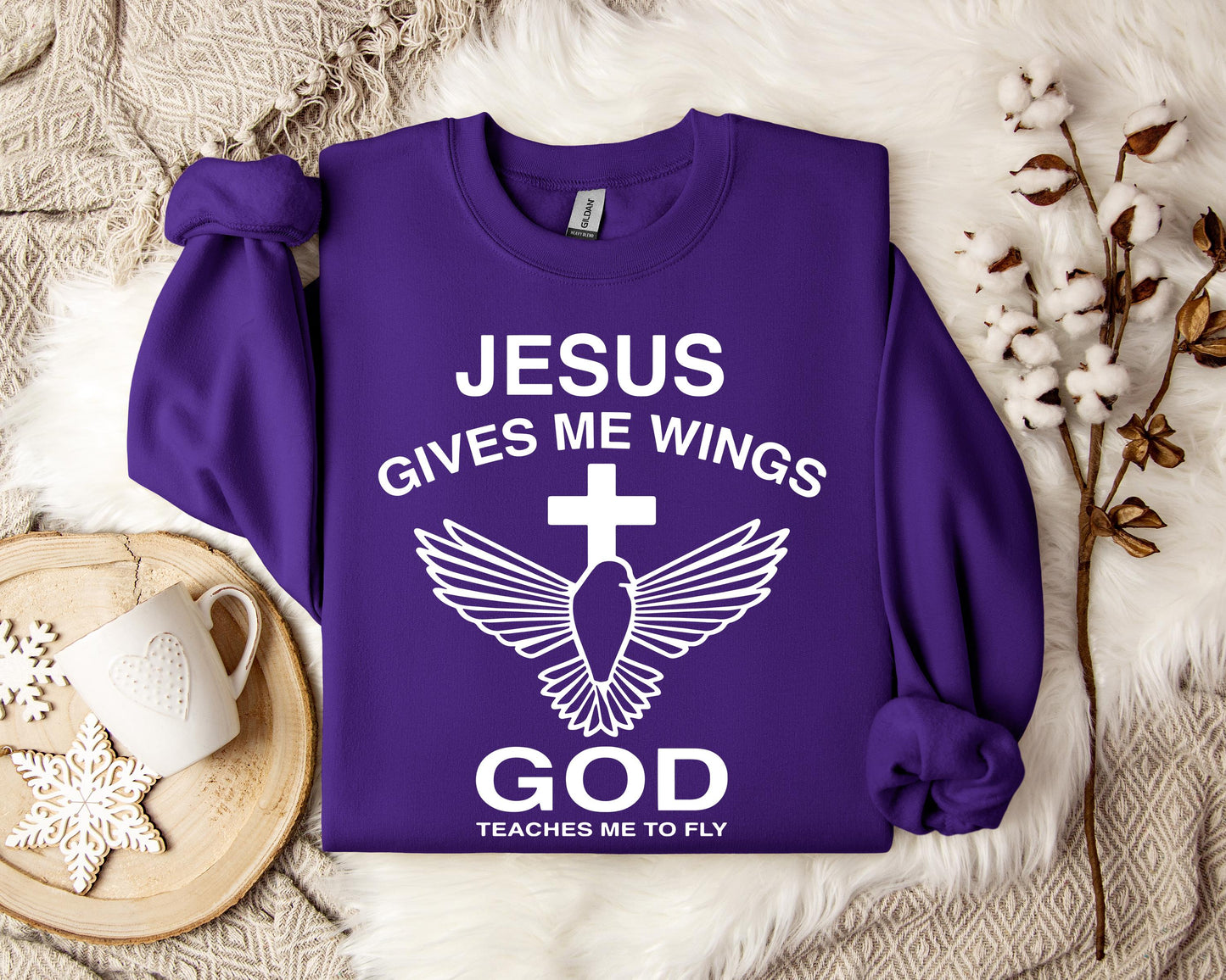 Jesus Gives Me Wings God Teaches Me To Fly Sweatshirt
