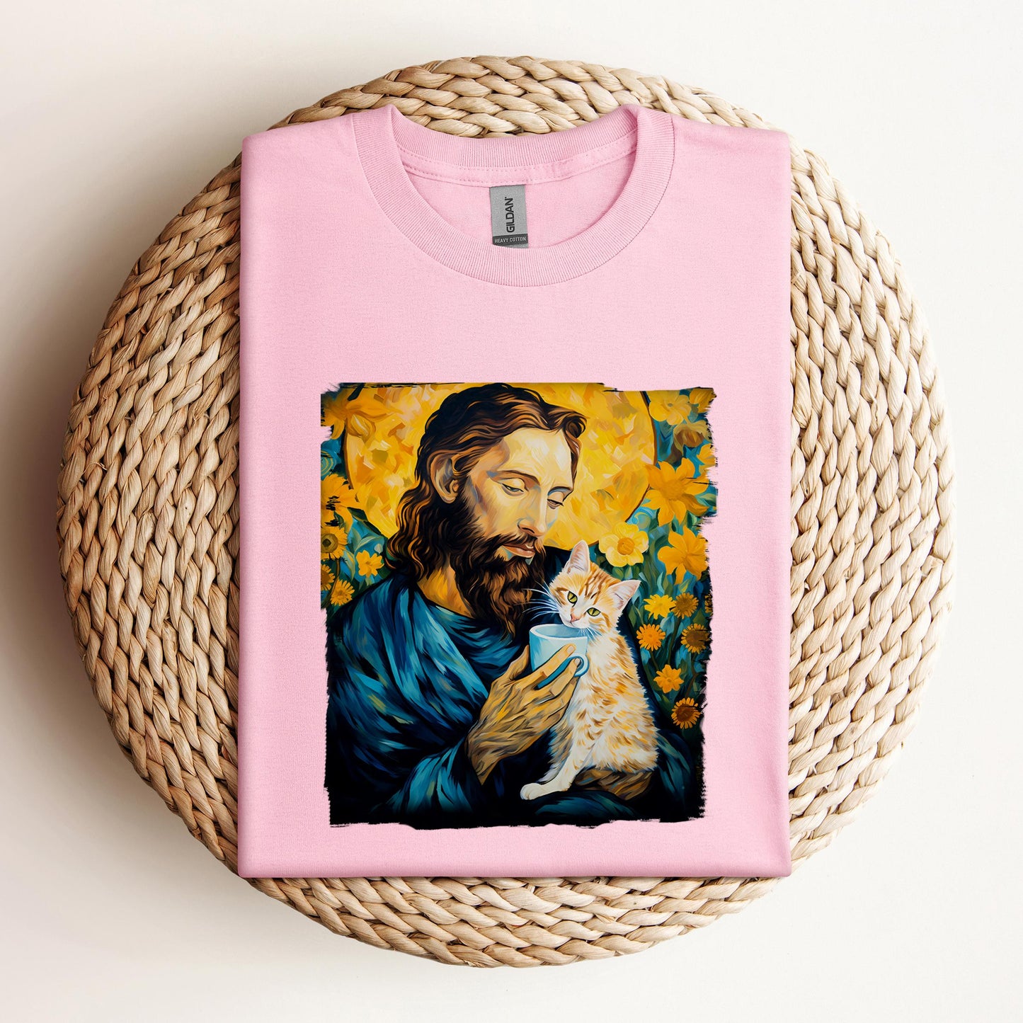 Jesus Holding A Cat Painting