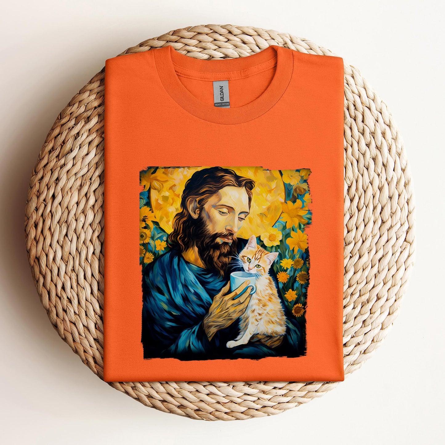 Jesus Holding A Cat Painting