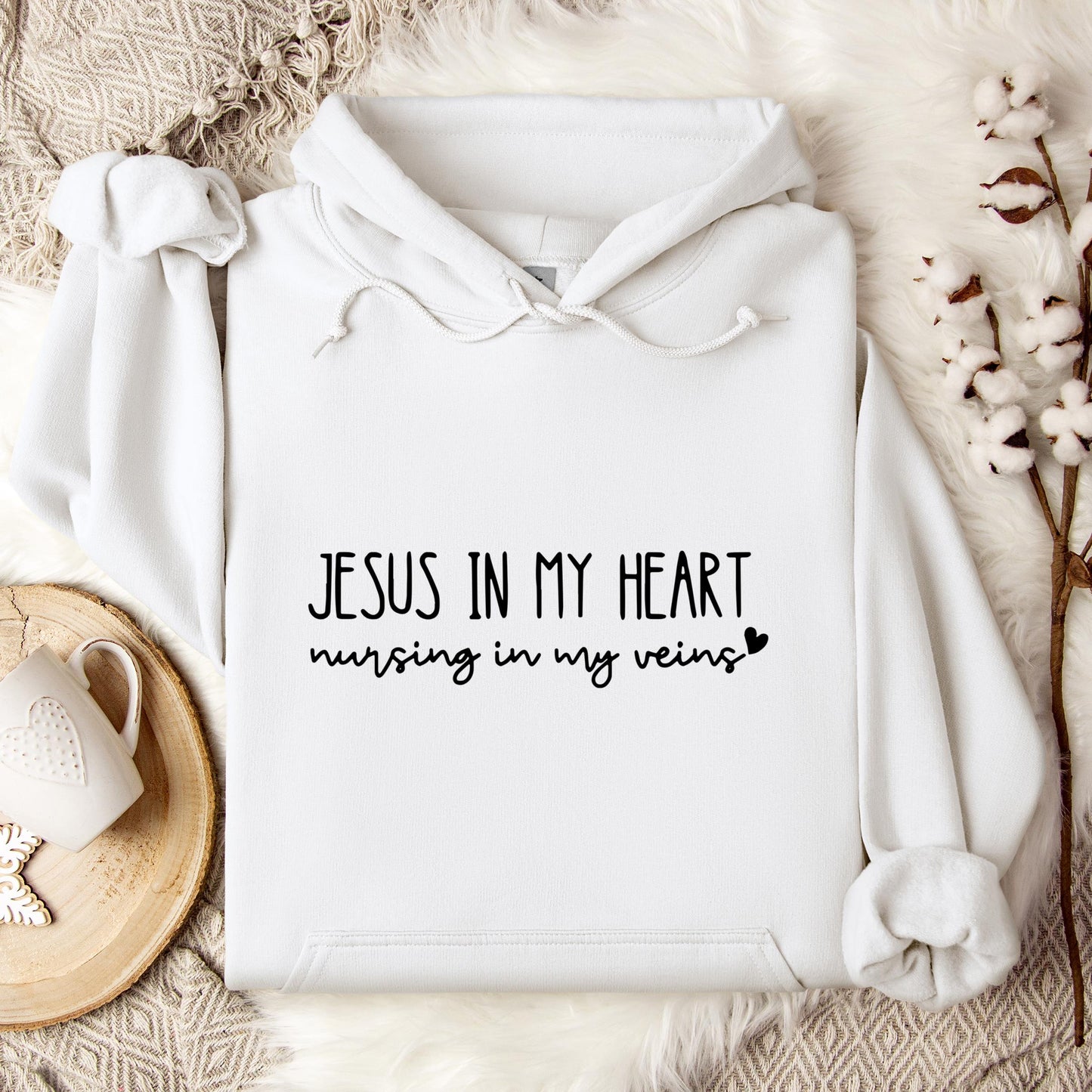 Jesus In My Heart Nursing In My Vein Hoodie