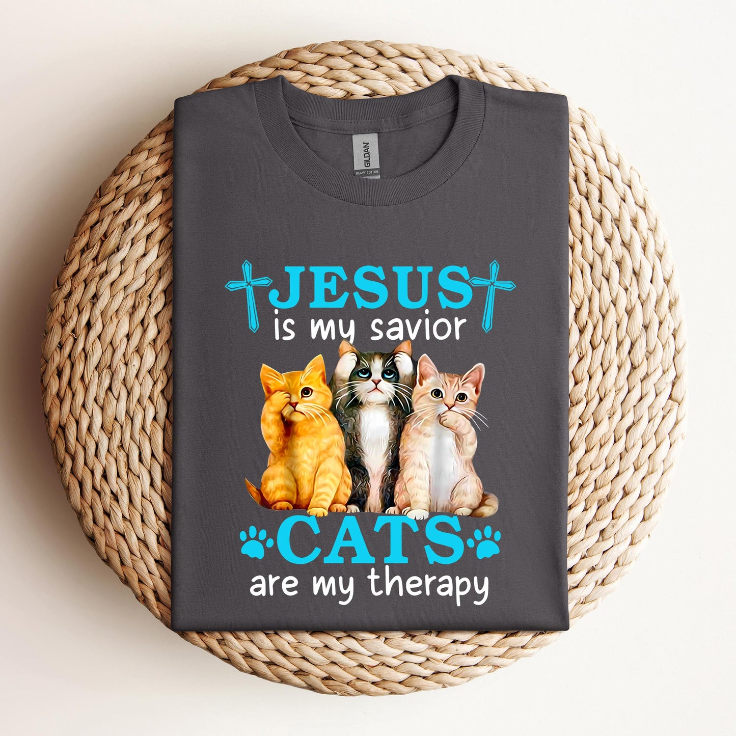 Jesus Is My Savior Cats Are My Therapy