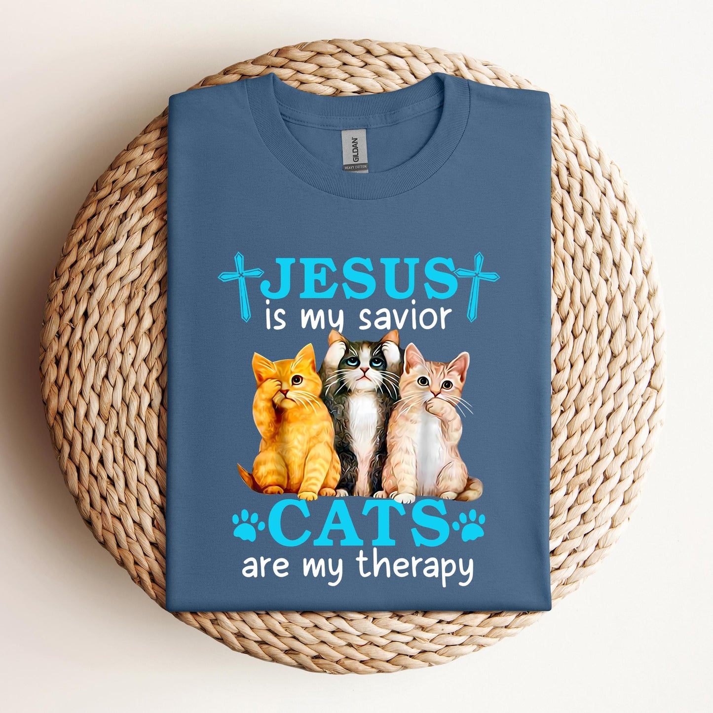 Jesus Is My Savior Cats Are My Therapy