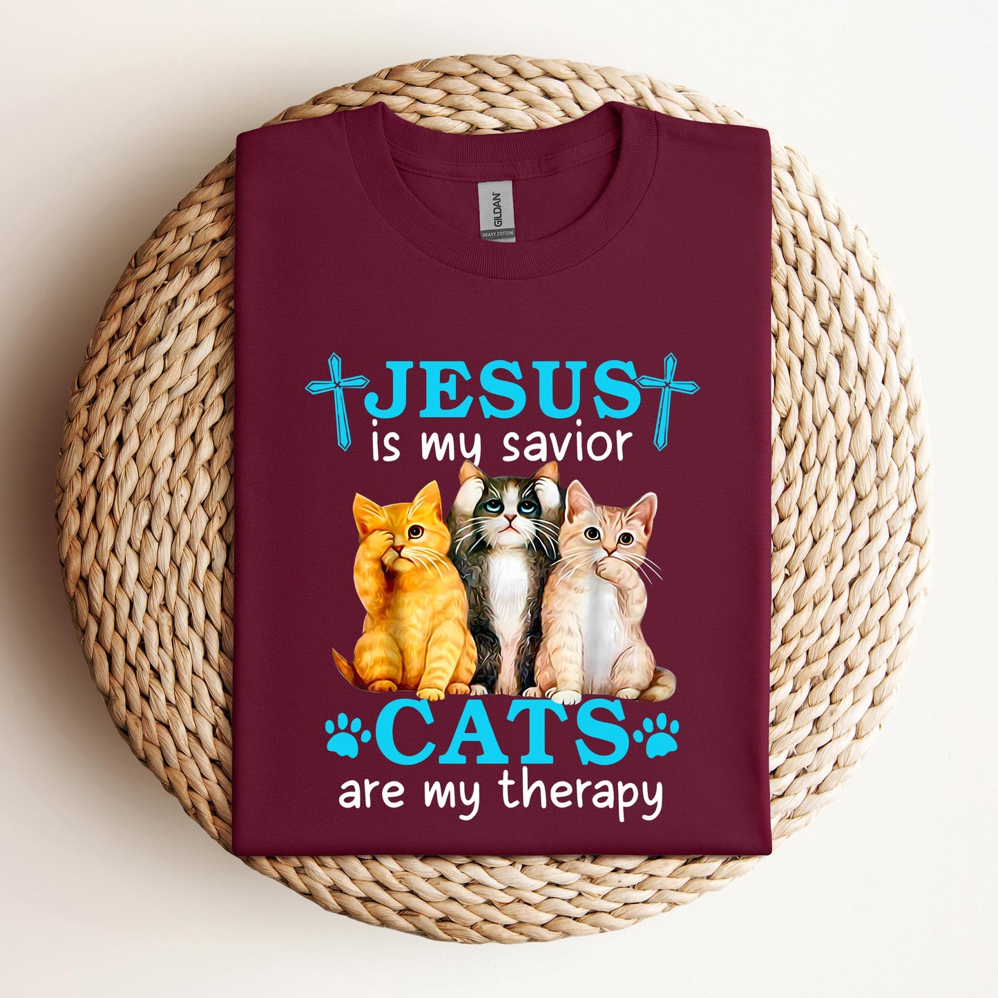 Jesus Is My Savior Cats Are My Therapy