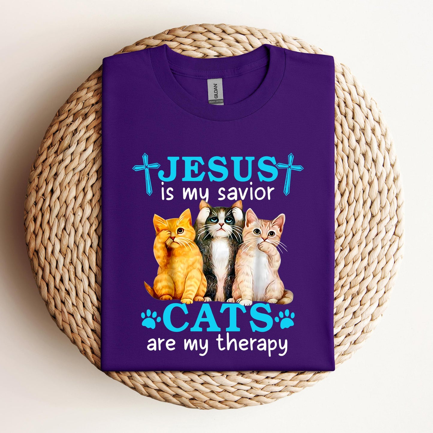 Jesus Is My Savior Cats Are My Therapy