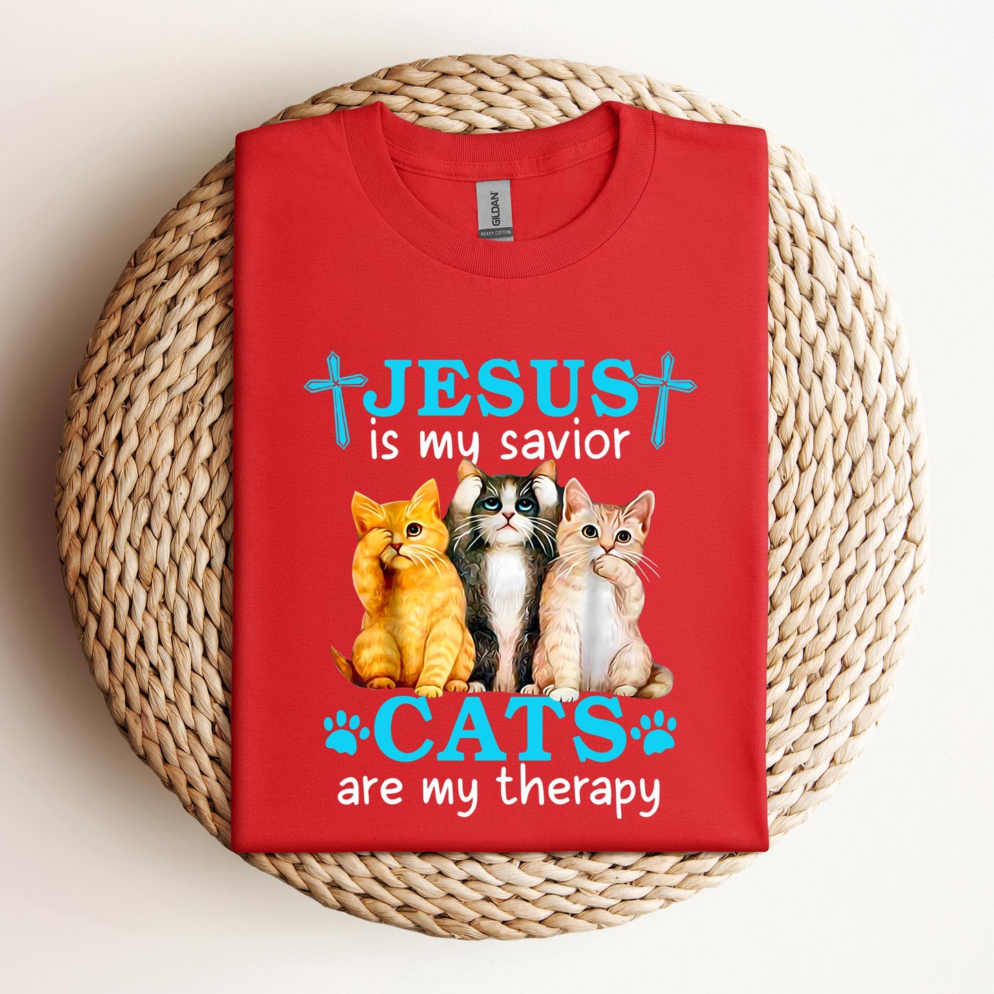 Jesus Is My Savior Cats Are My Therapy