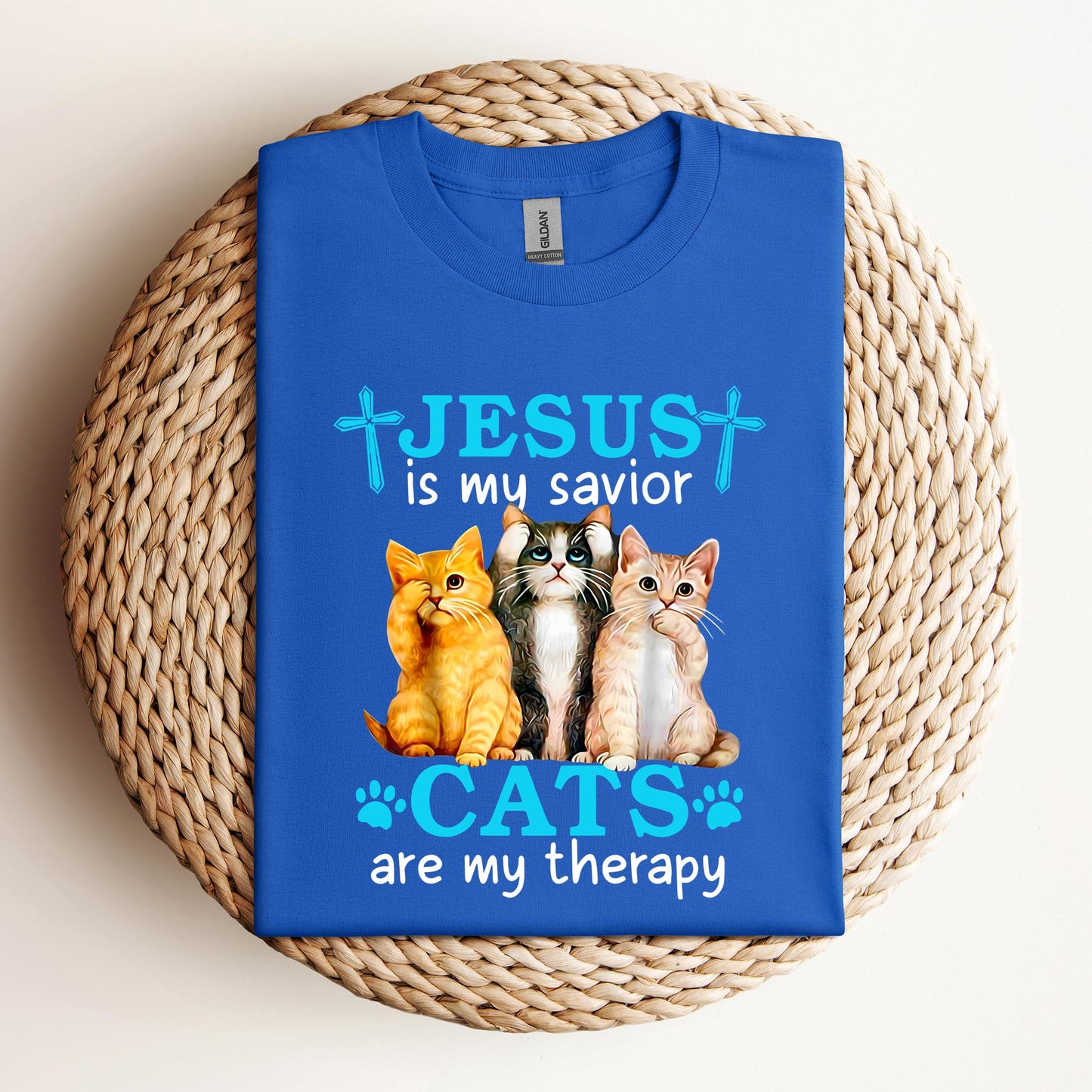 Jesus Is My Savior Cats Are My Therapy