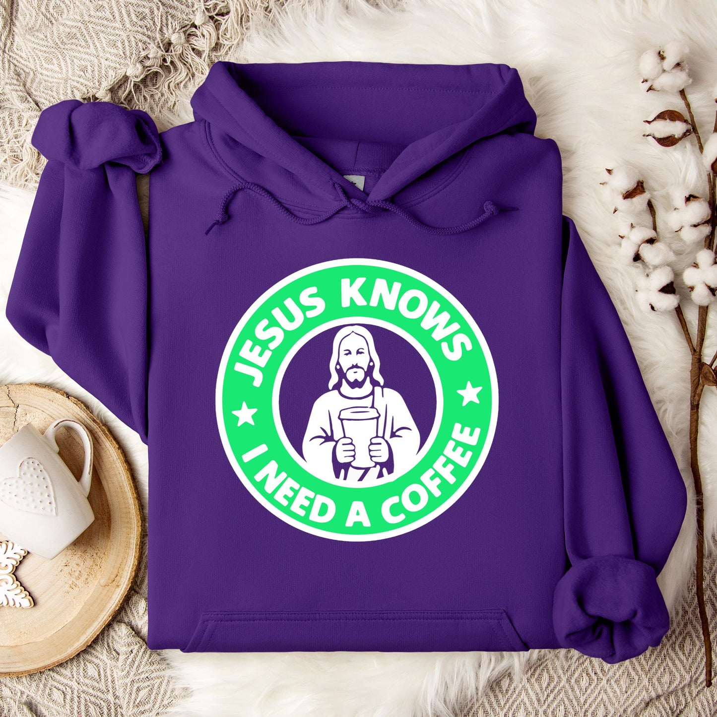 Jesus Knows I Need A Coffee Hoodie