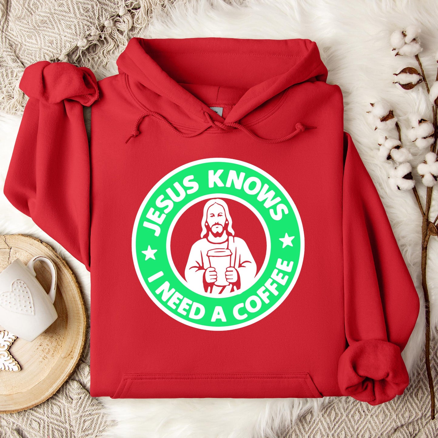 Jesus Knows I Need A Coffee Hoodie