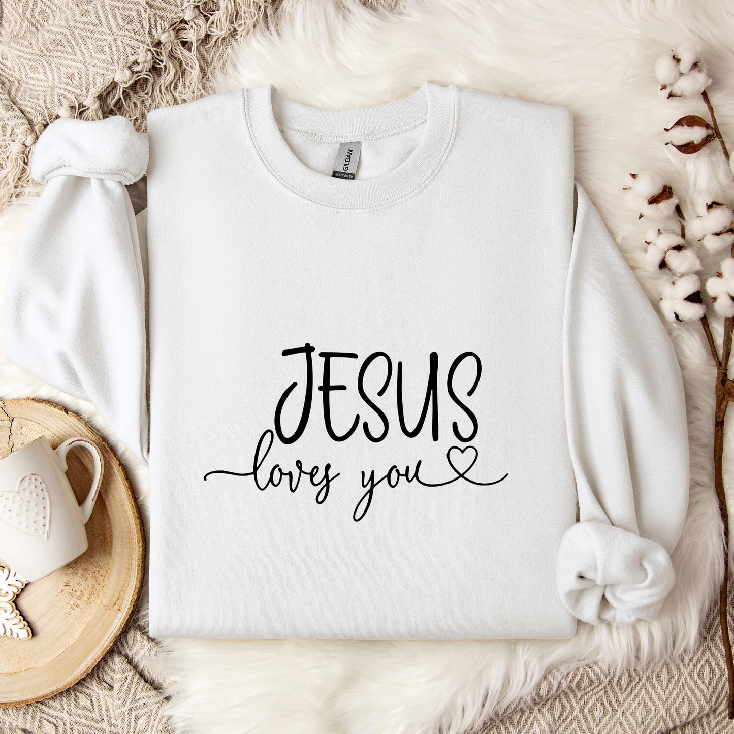 Jesus Loves You Heart Sweatshirt