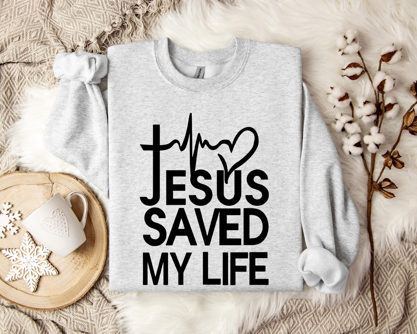 Jesus Saved My Life Heart Sweatshirt