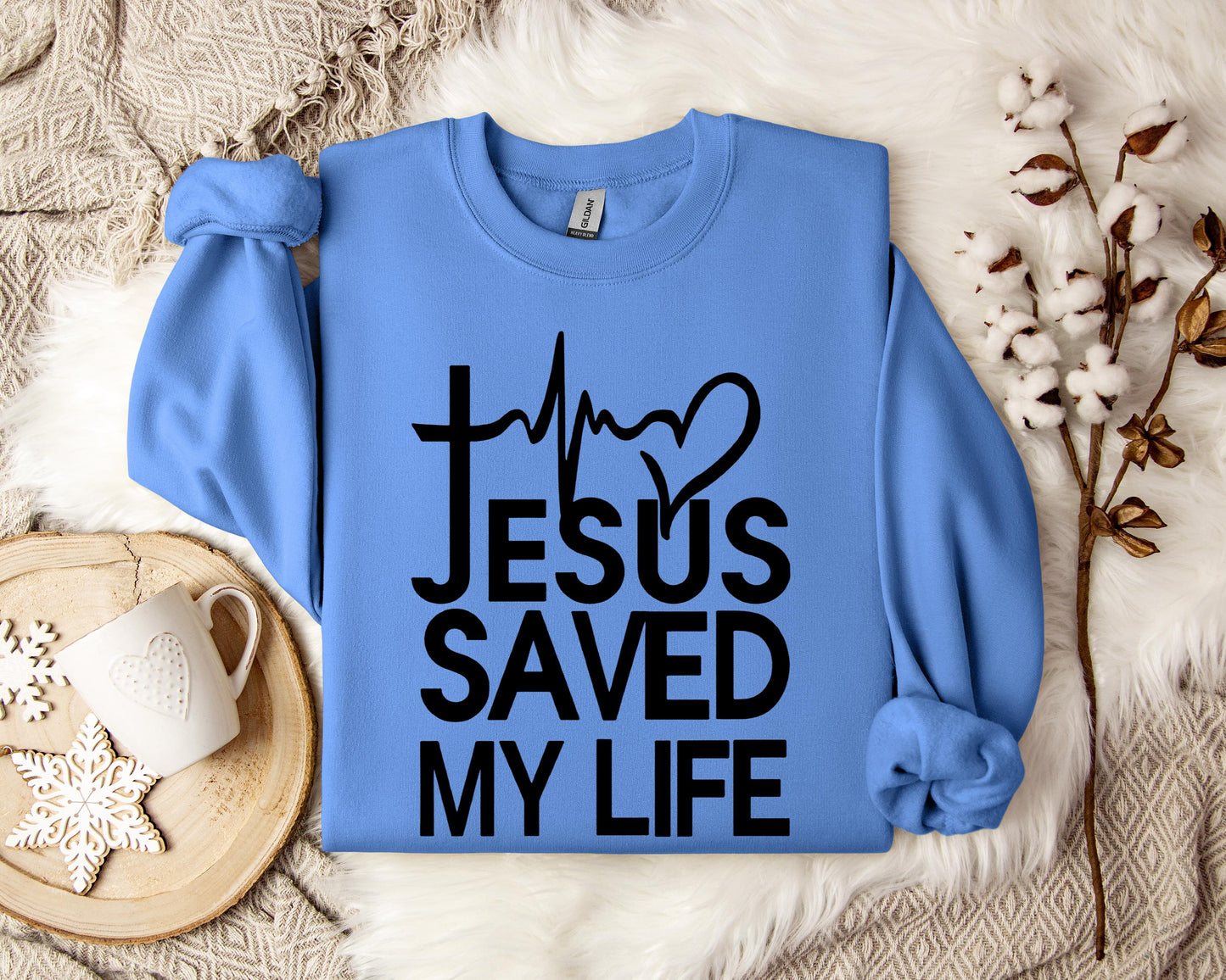 Jesus Saved My Life Heart Sweatshirt