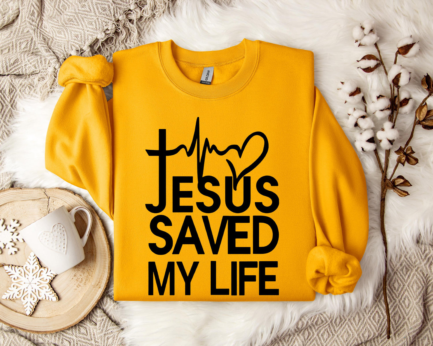Jesus Saved My Life Heart Sweatshirt