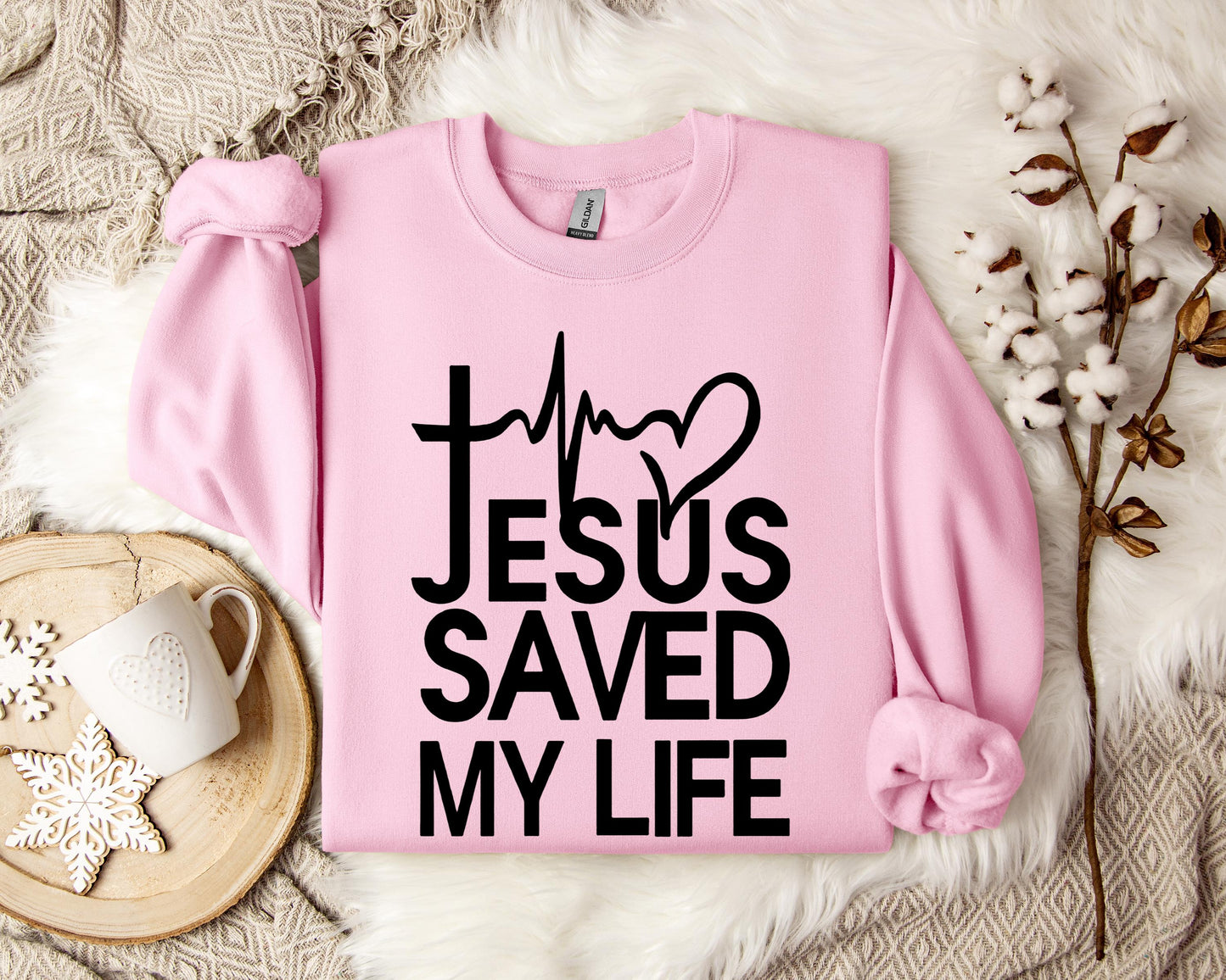 Jesus Saved My Life Heart Sweatshirt