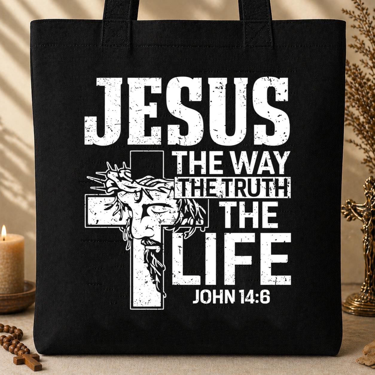 Jesus The Way The Truth The Life John 14.6 01 Tote Bag