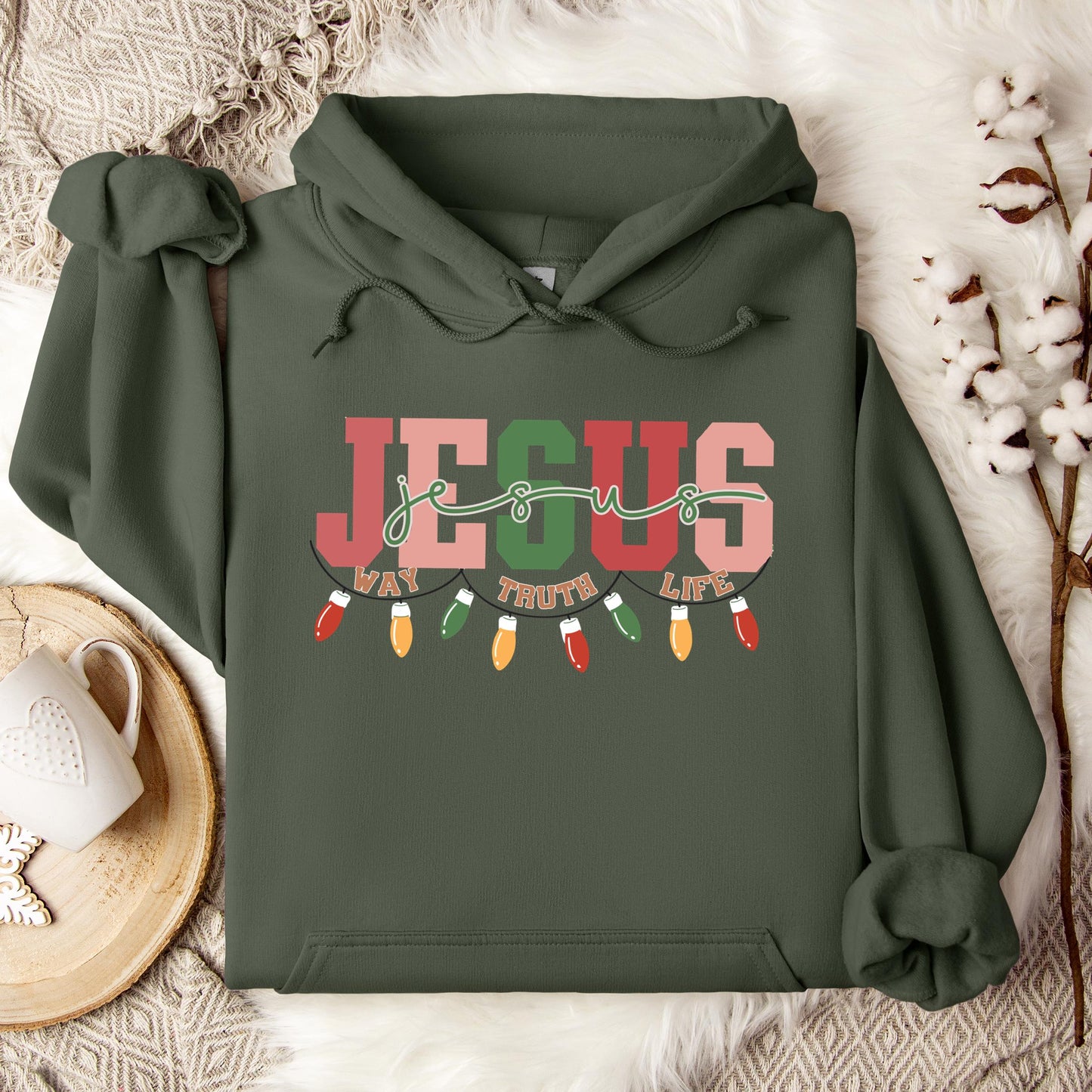 Jesus Way Truth Life Christmas Hoodie