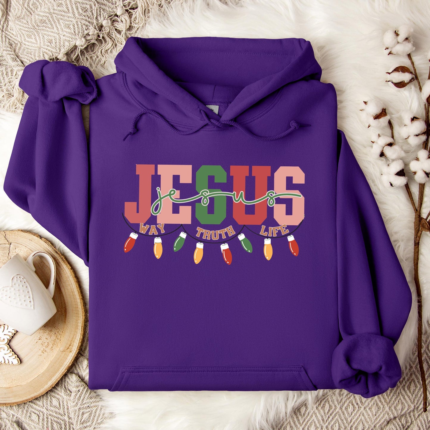 Jesus Way Truth Life Christmas Hoodie