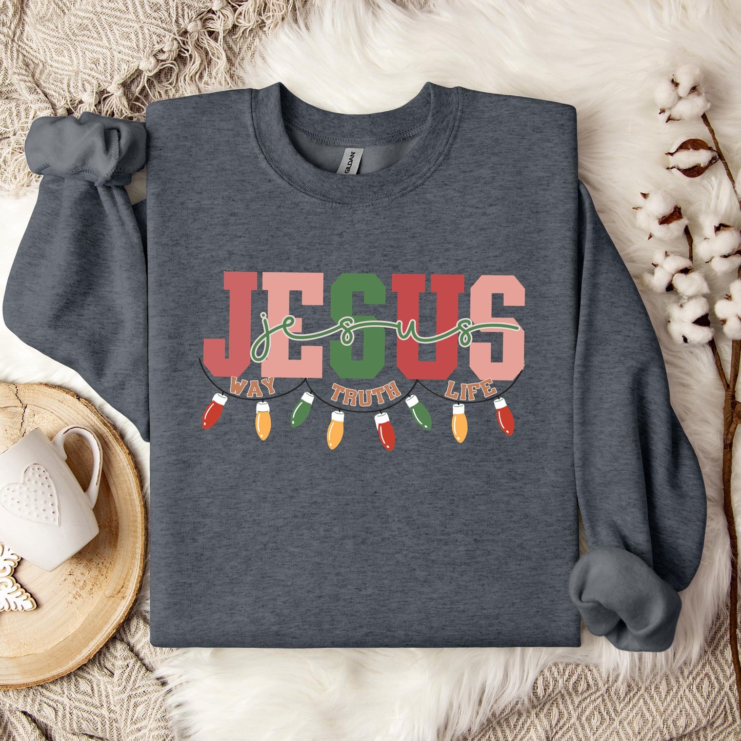 Jesus Way Truth Life Christmas Sweatshirt