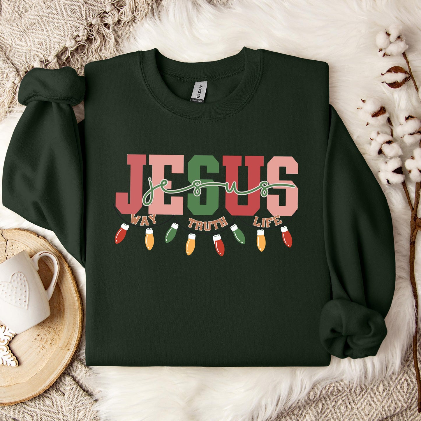 Jesus Way Truth Life Christmas Sweatshirt