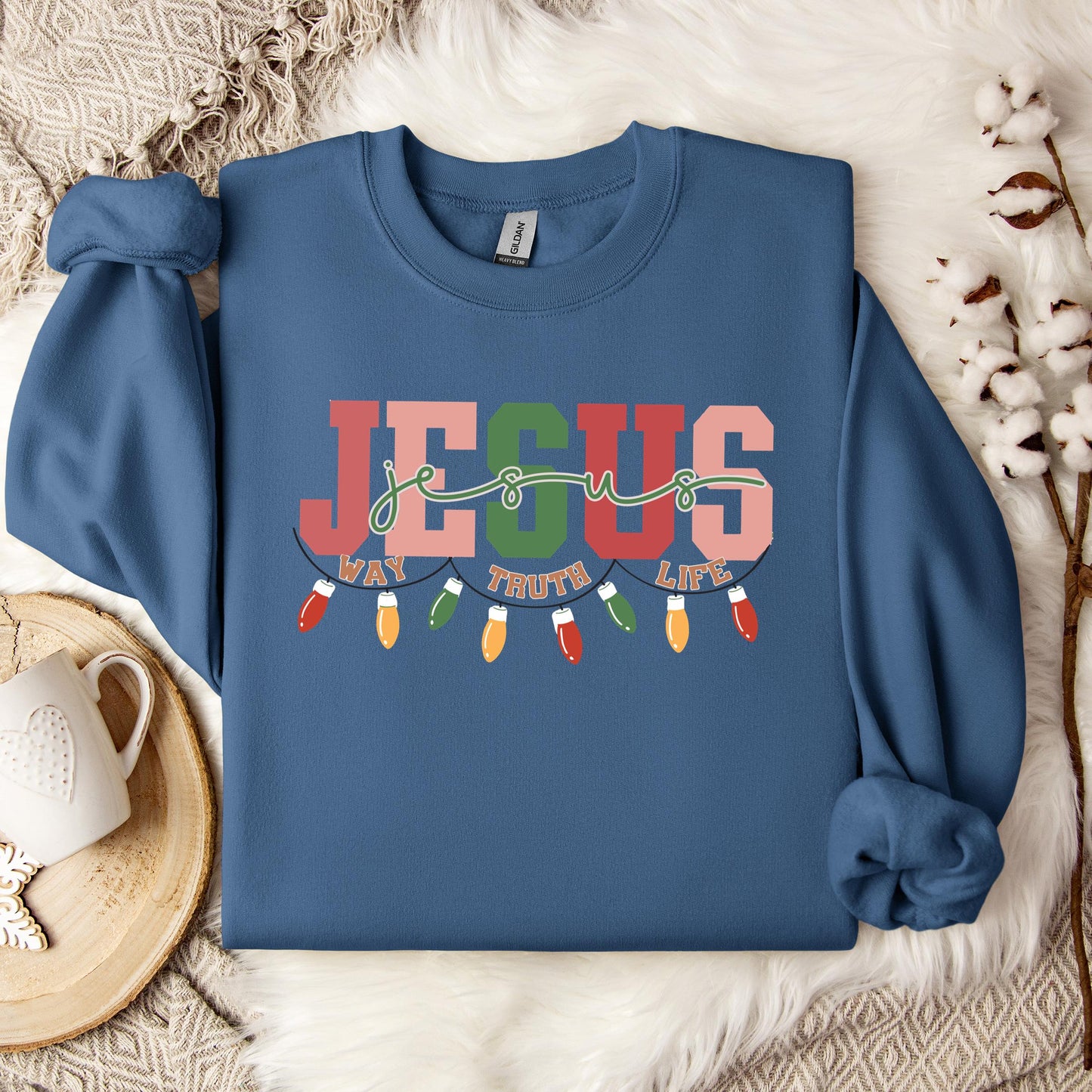 Jesus Way Truth Life Christmas Sweatshirt