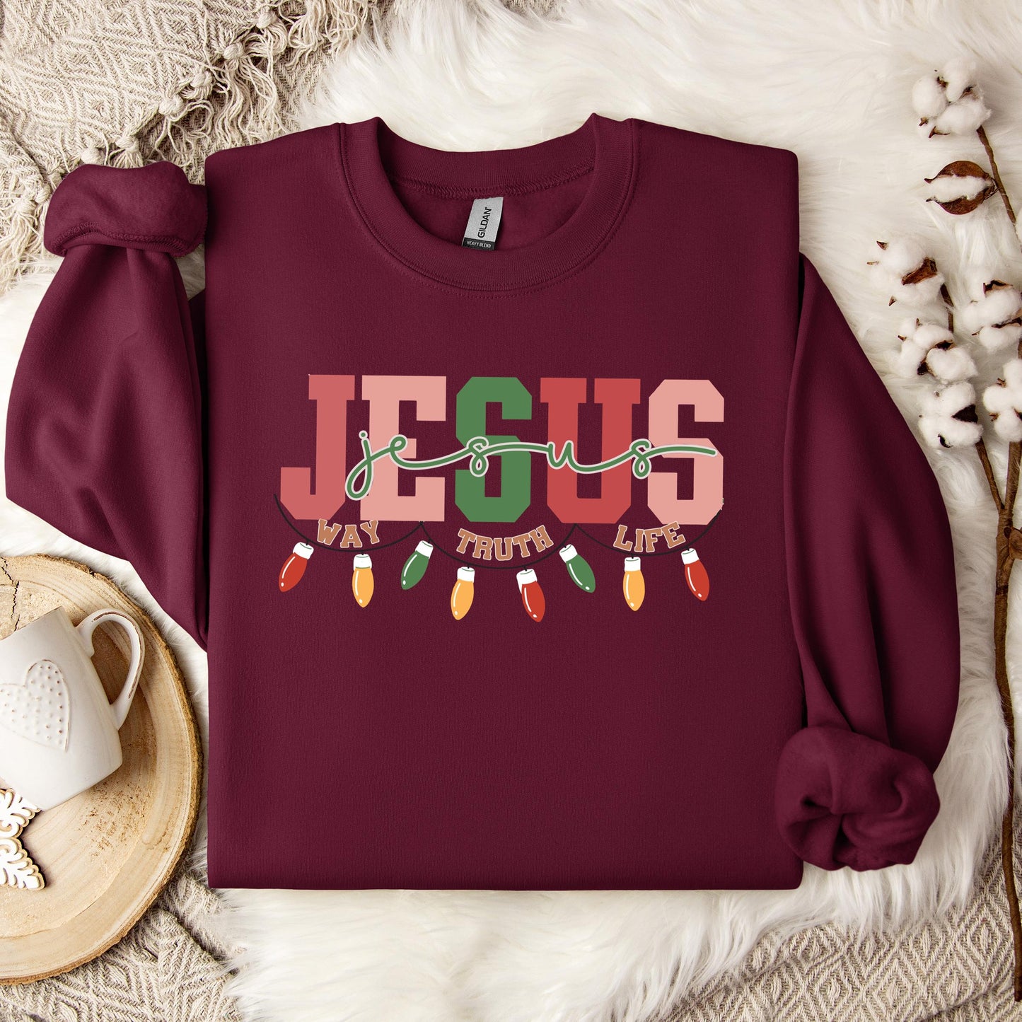 Jesus Way Truth Life Christmas Sweatshirt