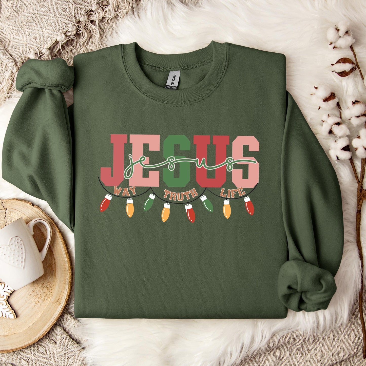 Jesus Way Truth Life Christmas Sweatshirt