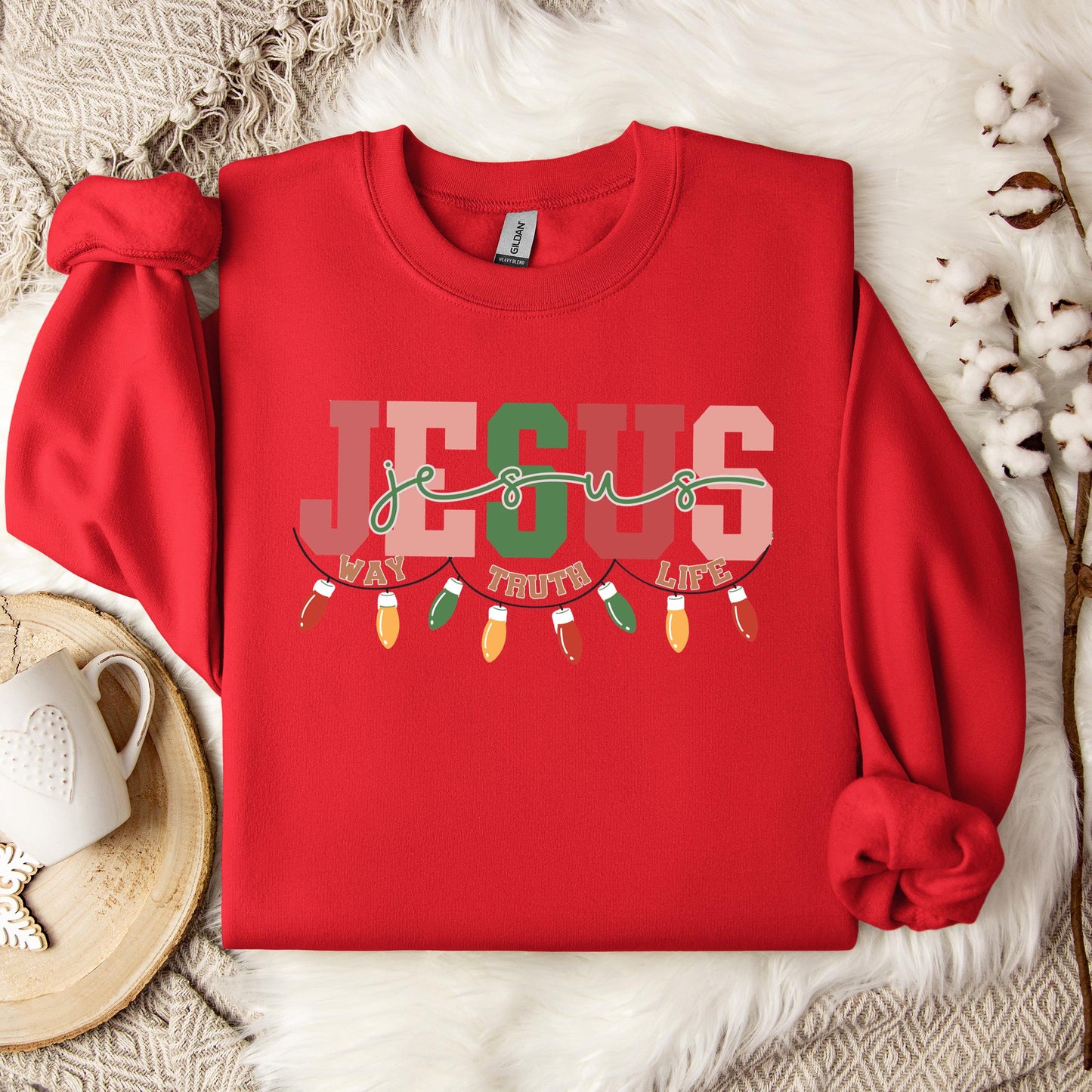 Jesus Way Truth Life Christmas Sweatshirt