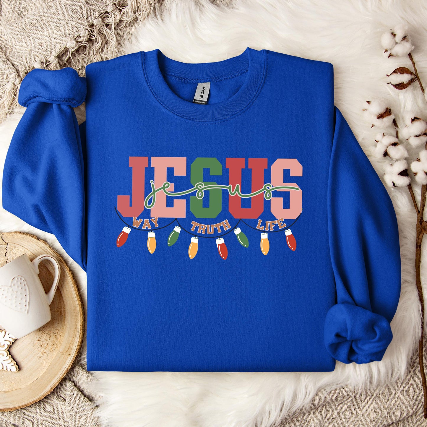 Jesus Way Truth Life Christmas Sweatshirt