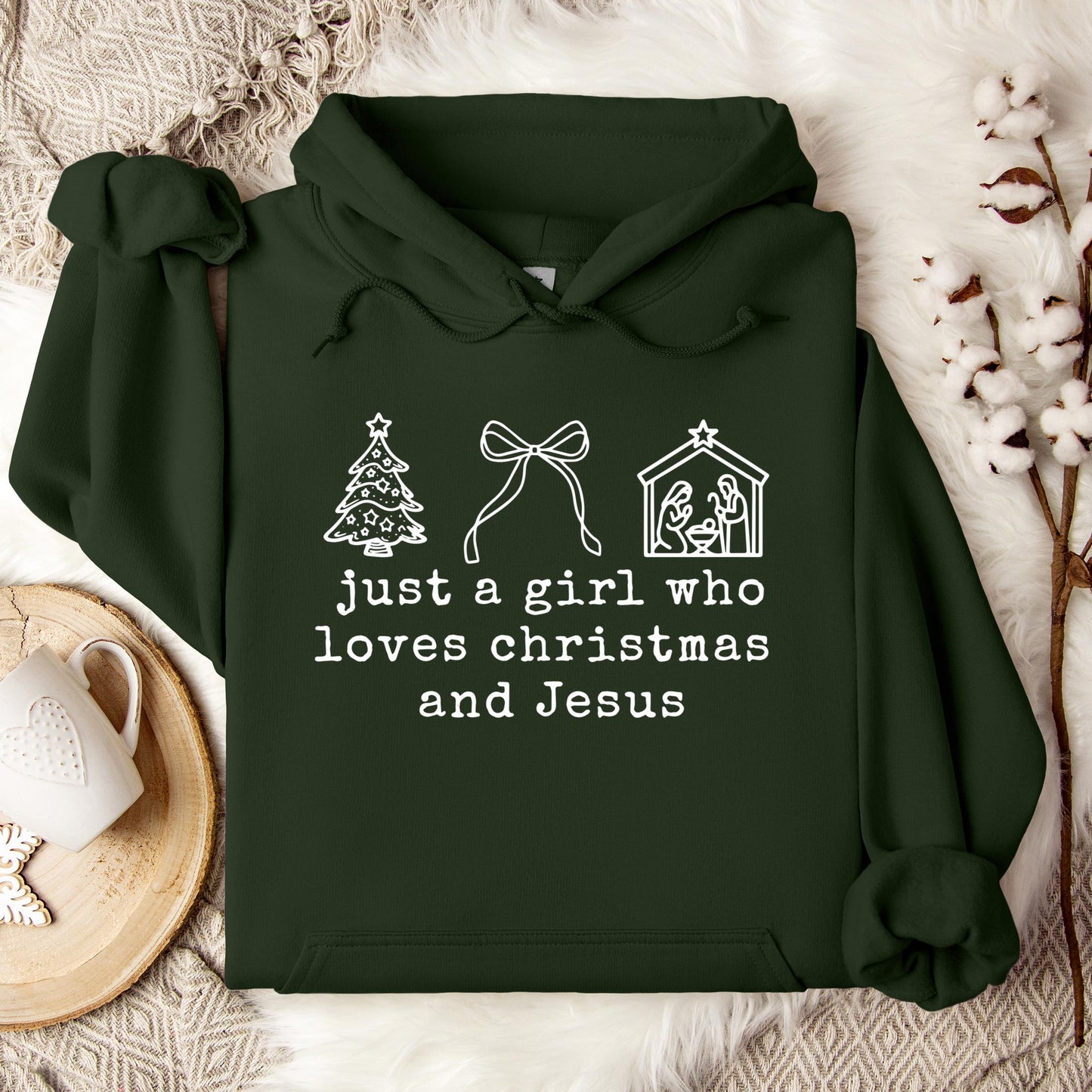 Just A Girl Who Loves Christmas And Jesus Hoodie