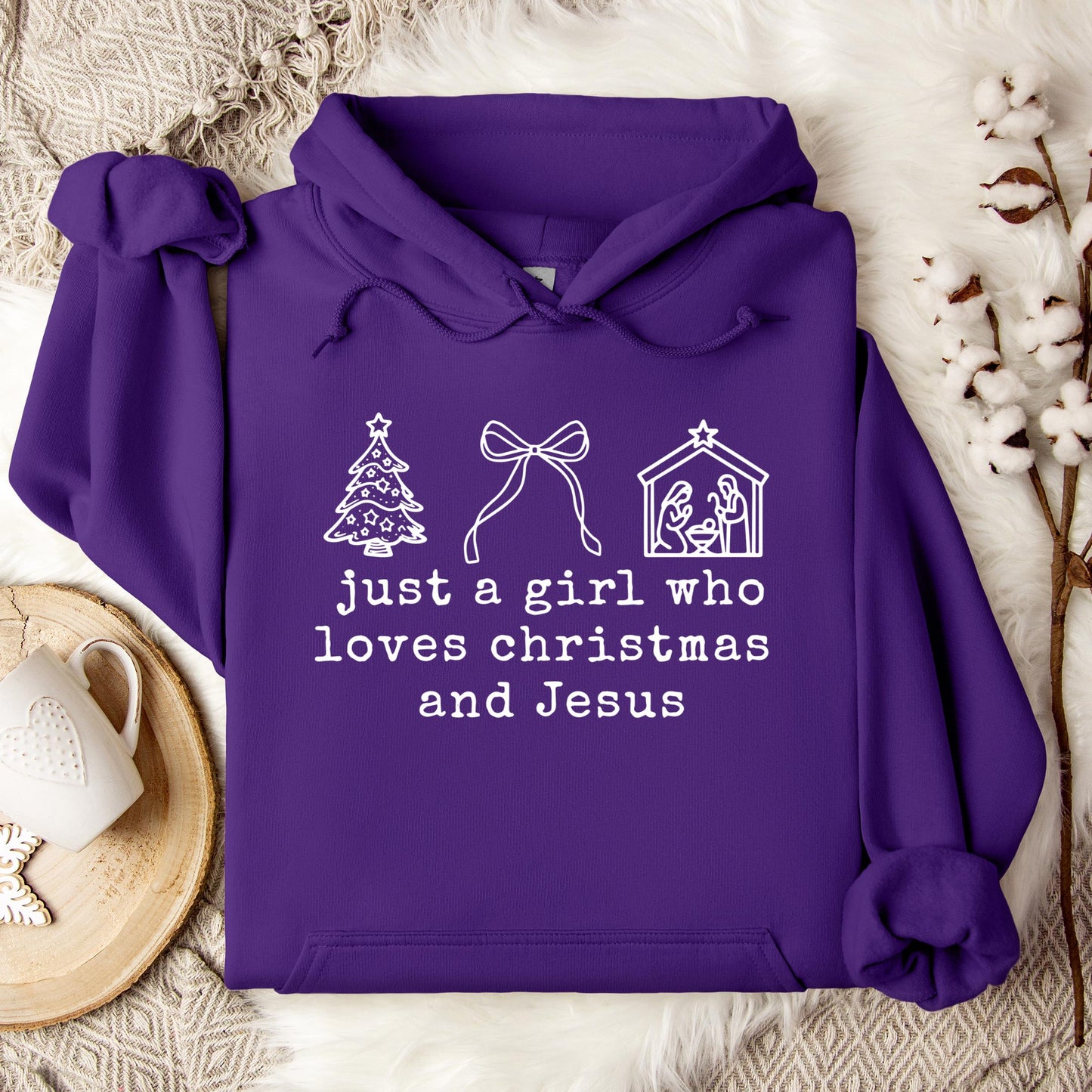 Just A Girl Who Loves Christmas And Jesus Hoodie