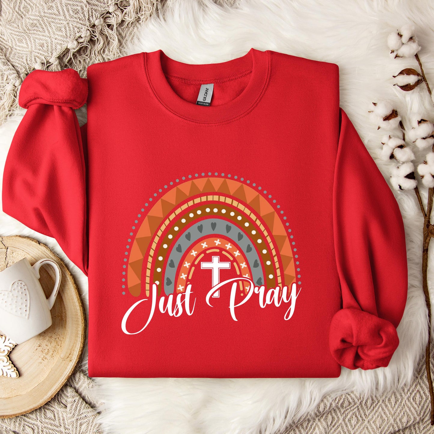 Just Pray Boho Rainbow Sweatshirt