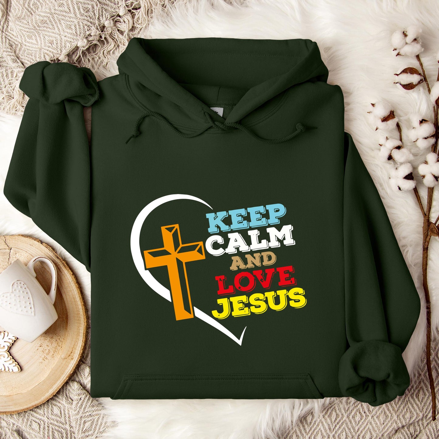 Keep Calm And Love Jesus Hoodie