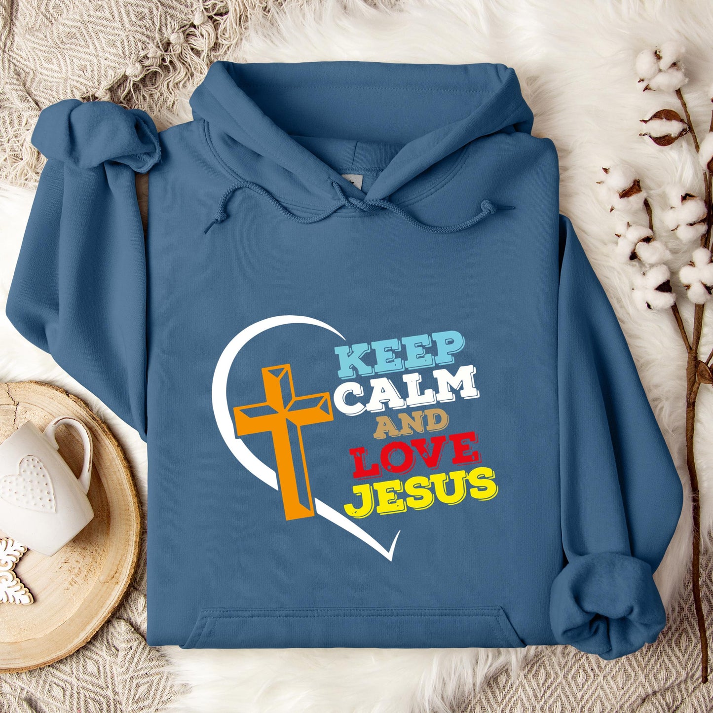 Keep Calm And Love Jesus Hoodie