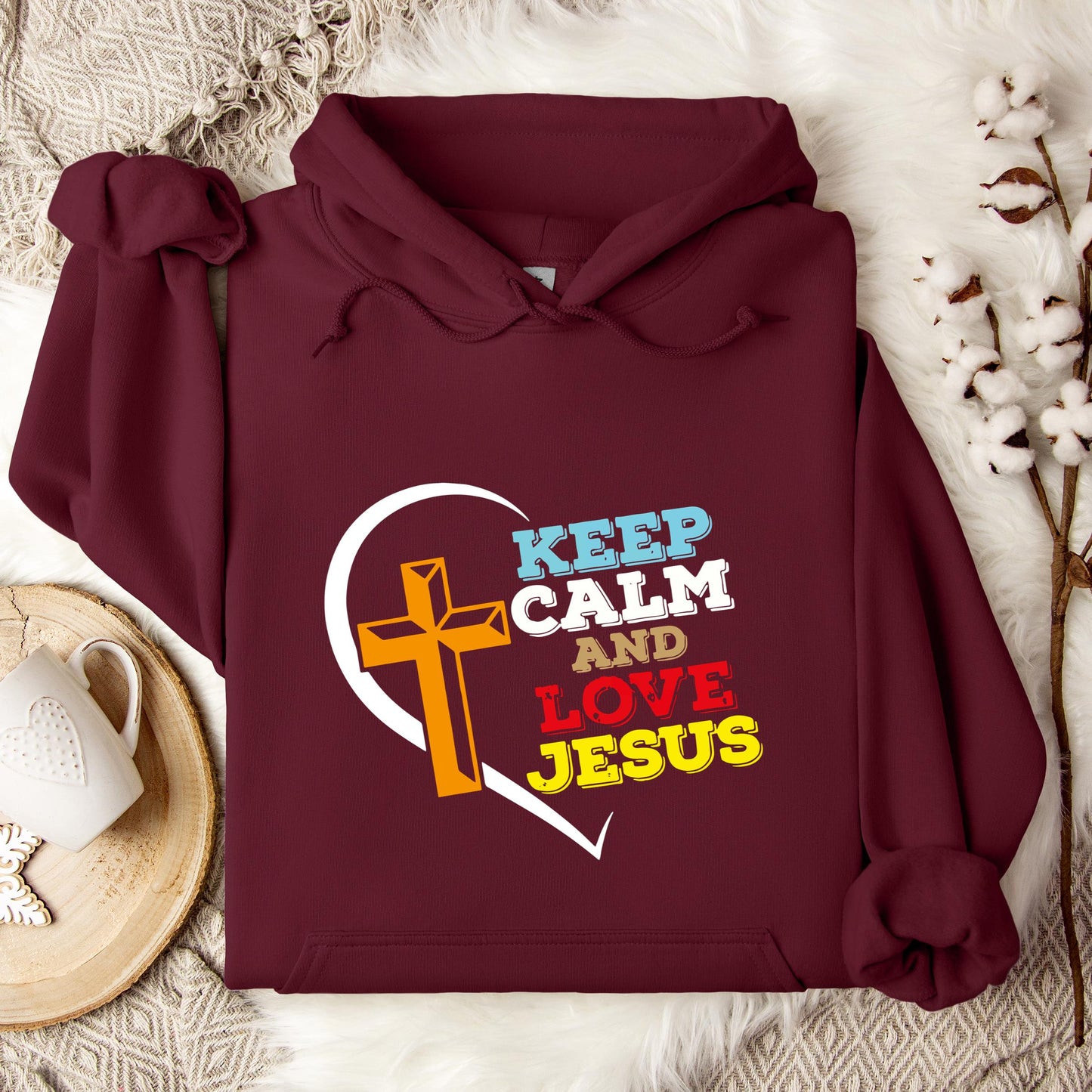 Keep Calm And Love Jesus Hoodie
